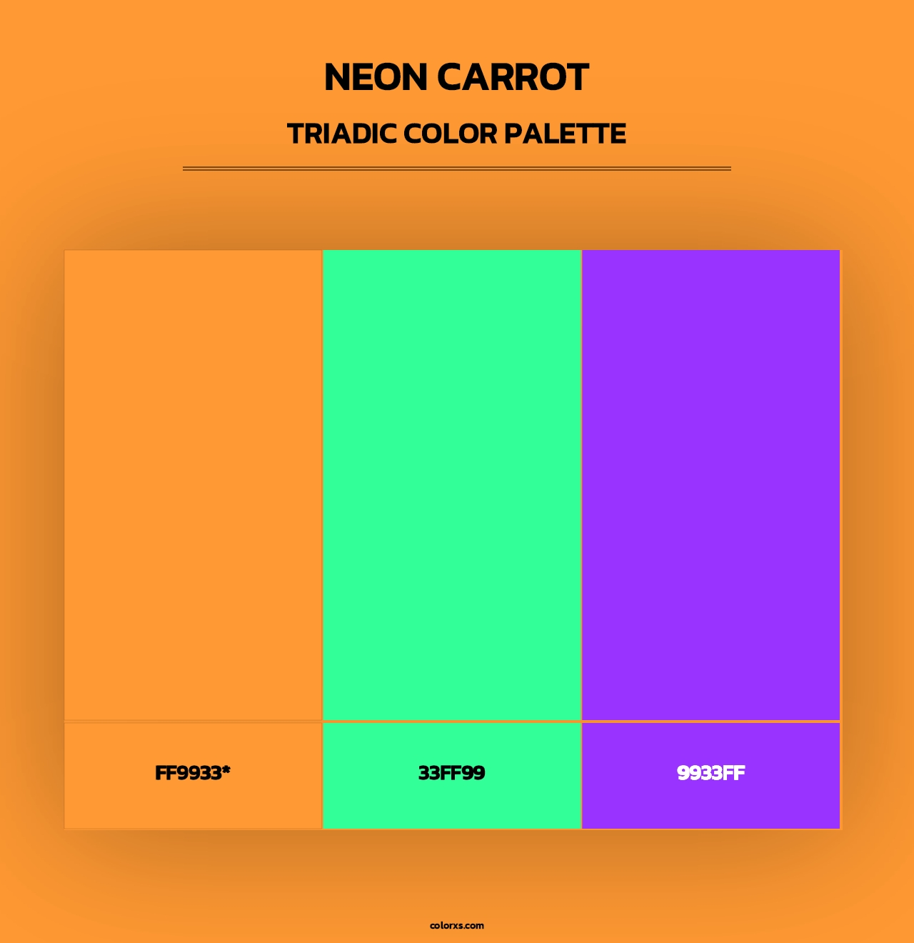Neon Carrot - Triadic Color Palette