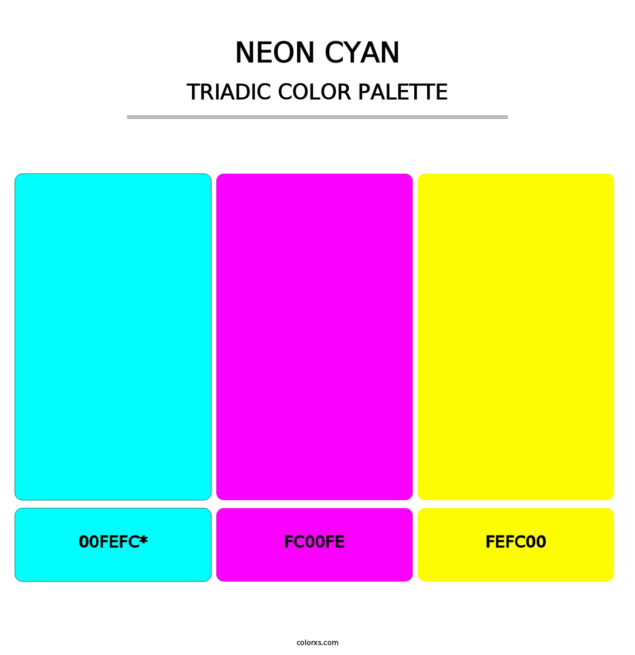 Neon Cyan - Triadic Color Palette