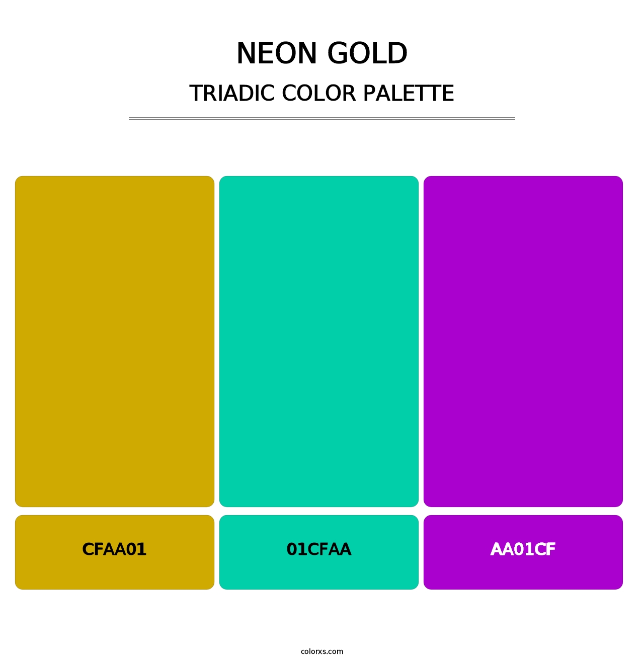 Neon Gold - Triadic Color Palette