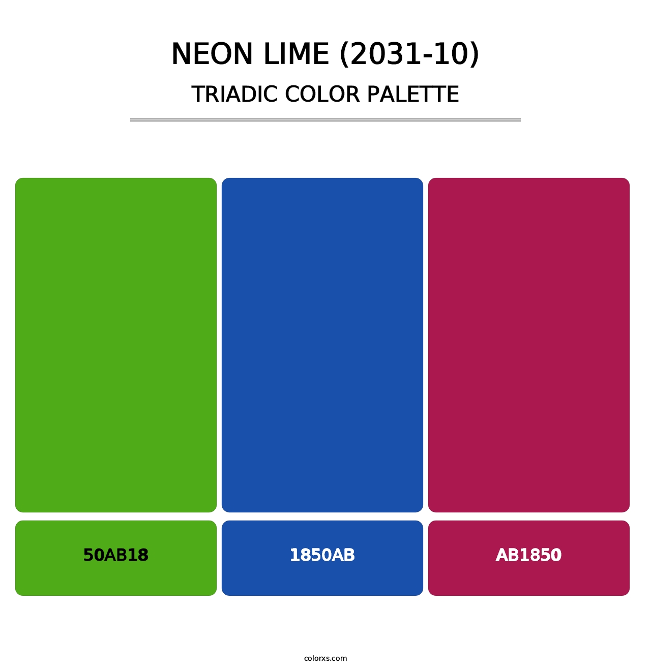 Neon Lime (2031-10) - Triadic Color Palette