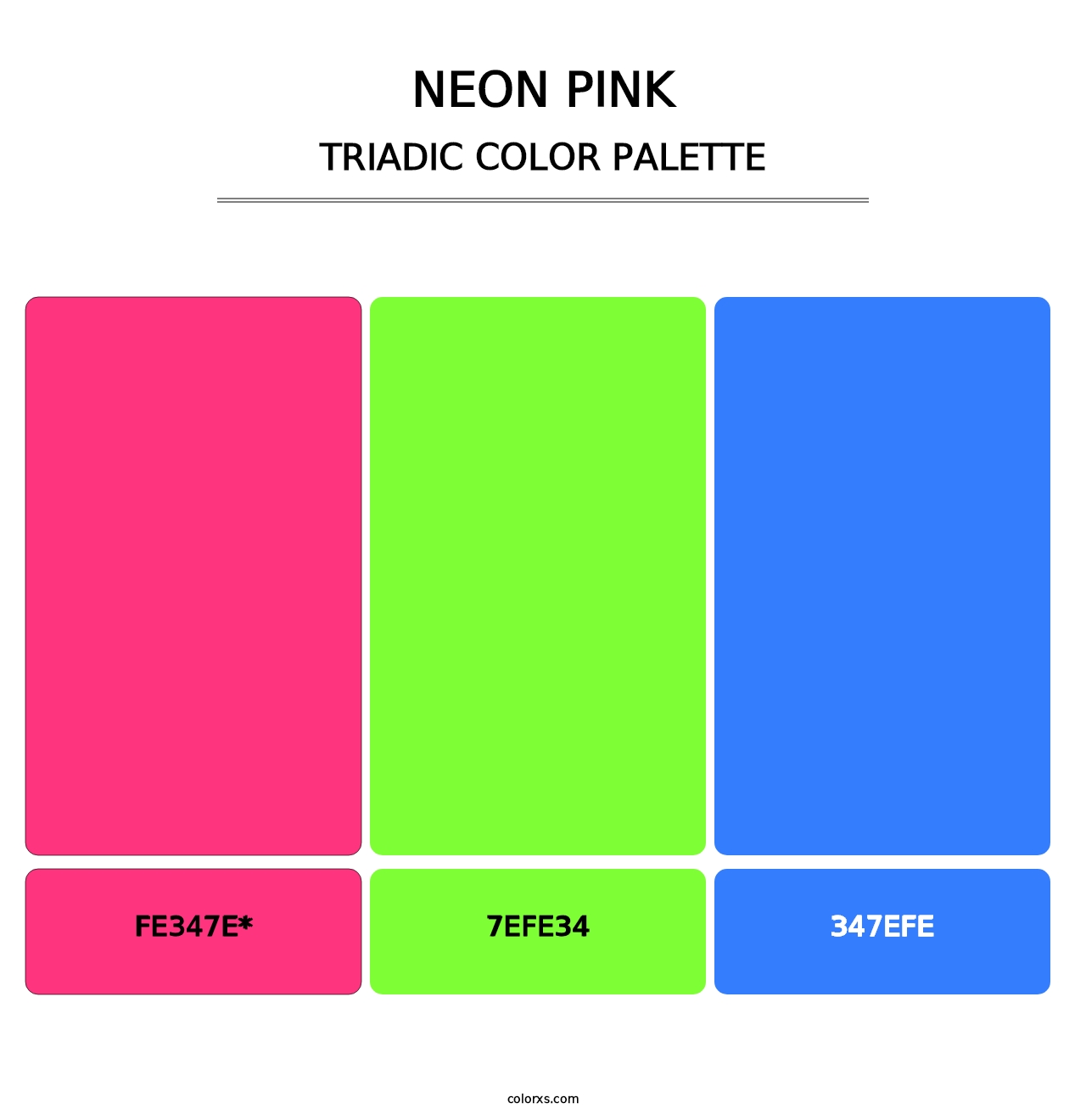 Neon Pink - Triadic Color Palette