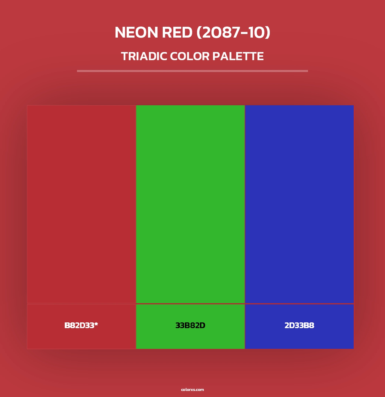 Neon Red (2087-10) - Triadic Color Palette