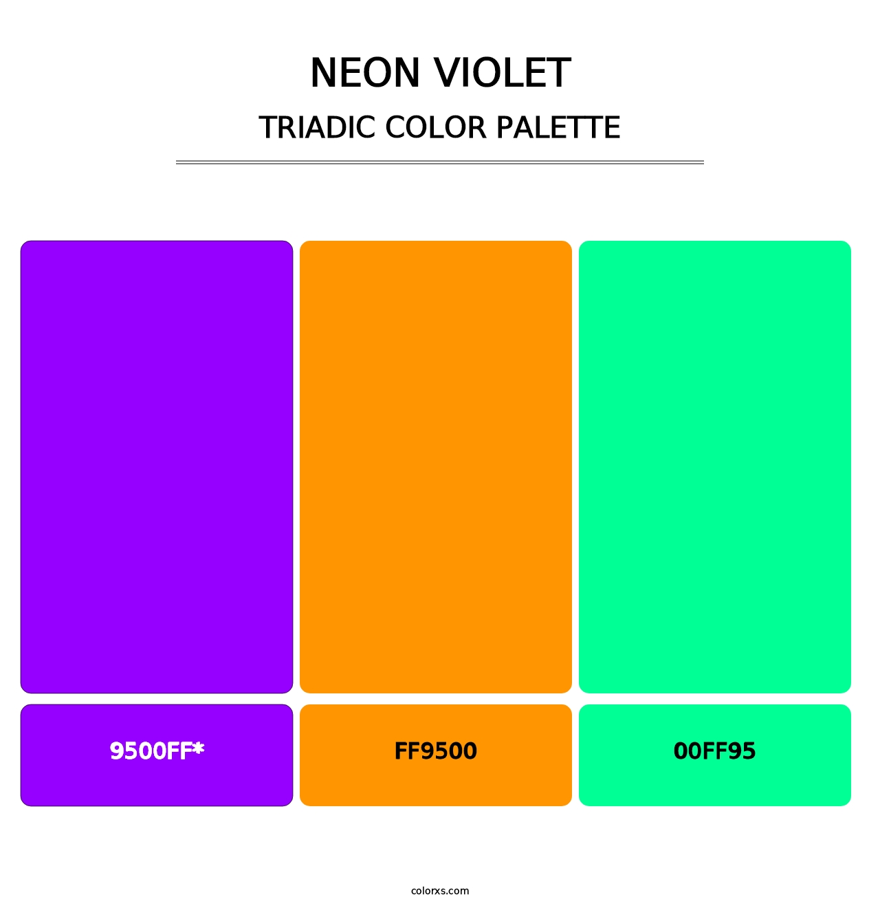 Neon Violet - Triadic Color Palette