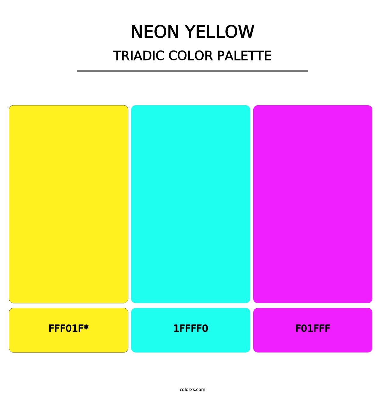 Neon Yellow - Triadic Color Palette