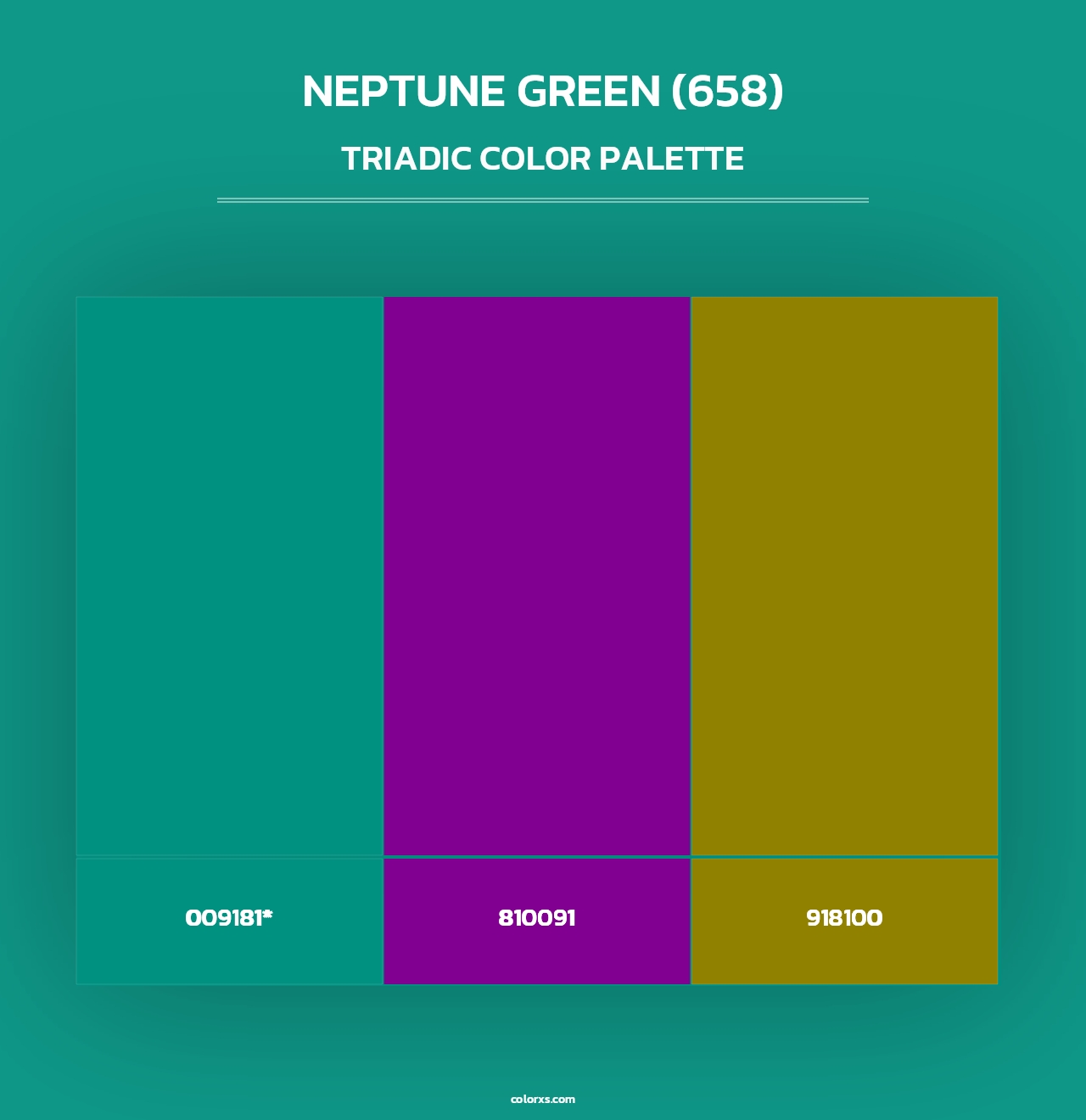 Neptune Green (658) - Triadic Color Palette