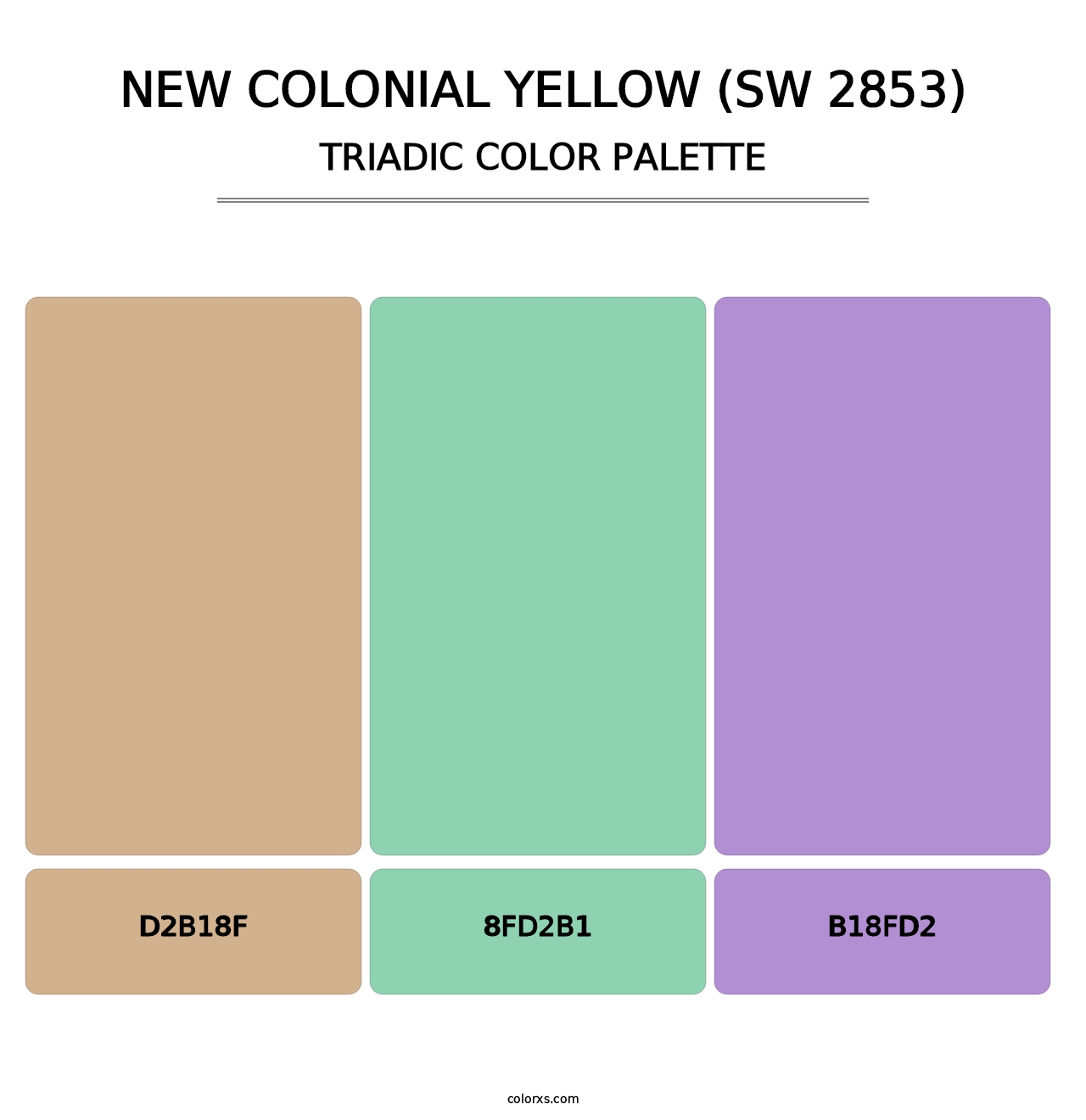 New Colonial Yellow (SW 2853) - Triadic Color Palette