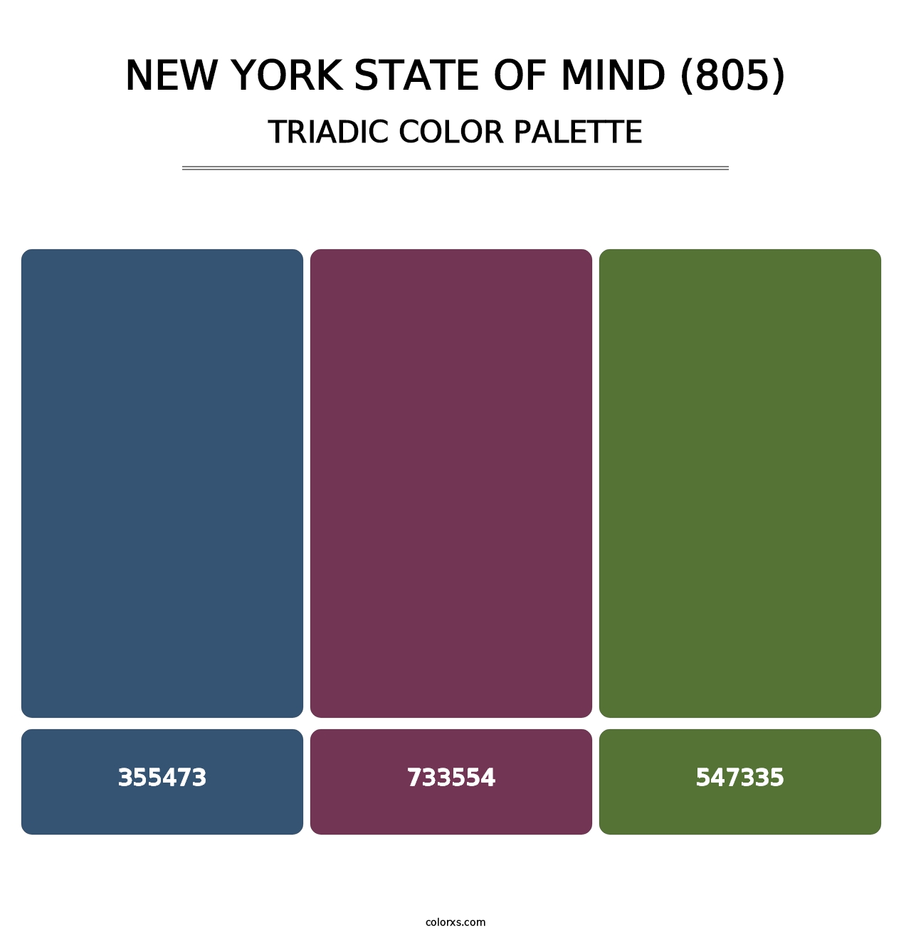 New York State of Mind (805) - Triadic Color Palette