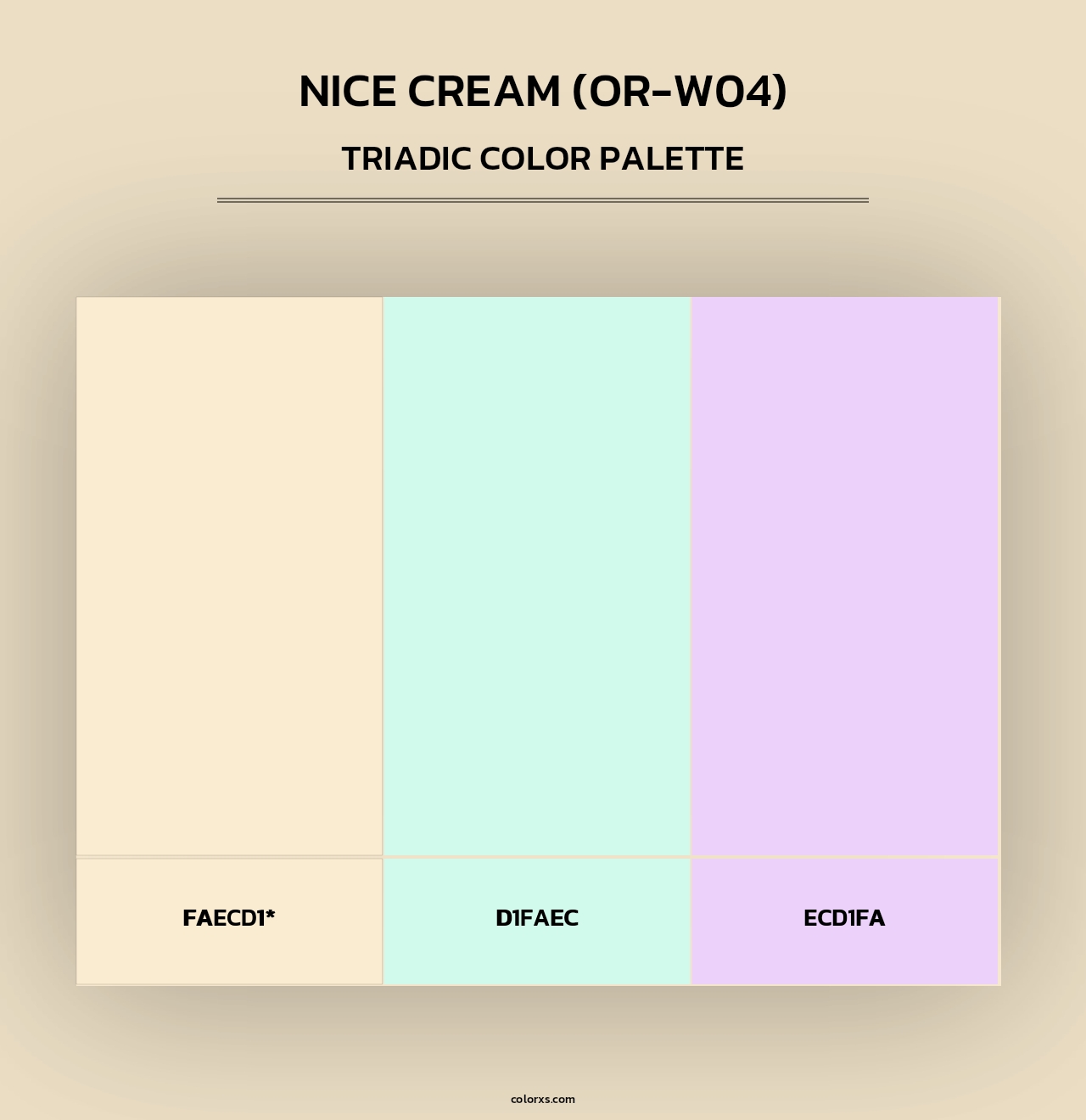 Nice Cream (OR-W04) - Triadic Color Palette