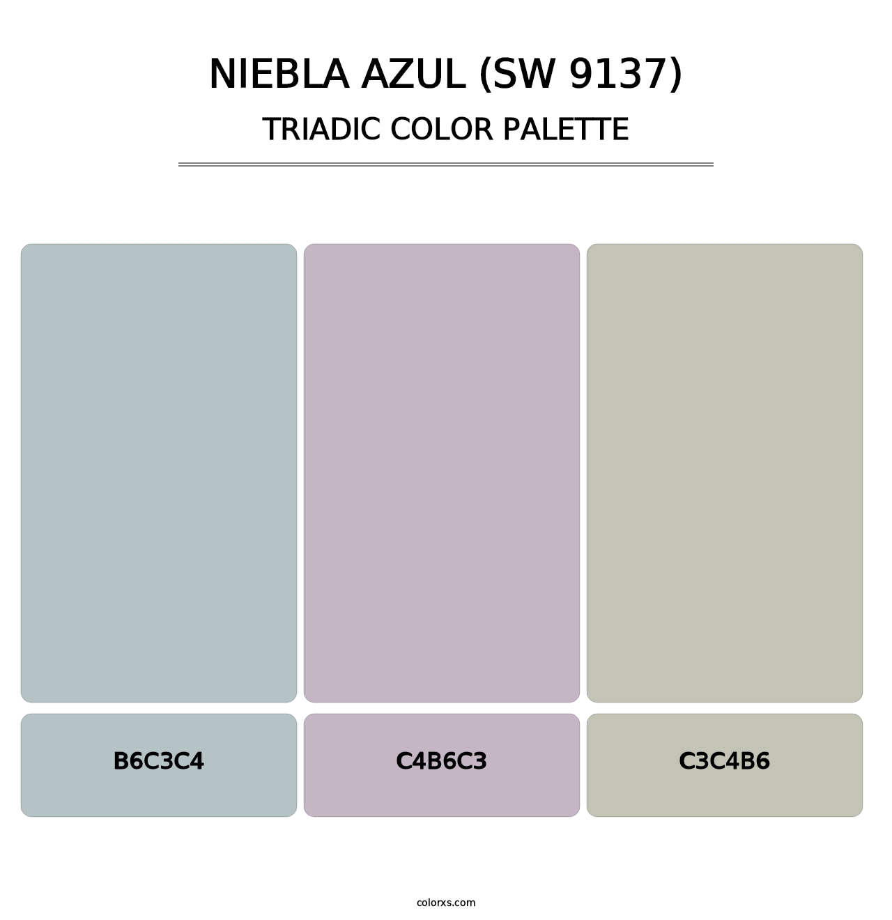 Niebla Azul (SW 9137) - Triadic Color Palette
