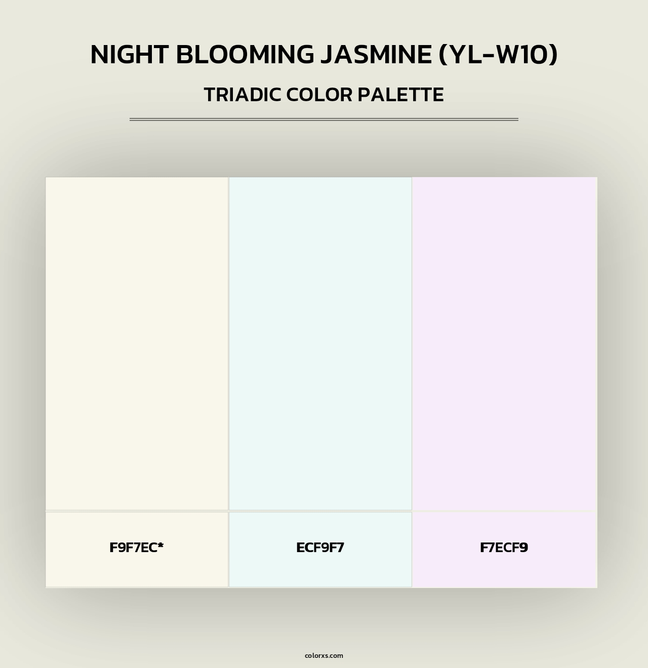 Night Blooming Jasmine (YL-W10) - Triadic Color Palette