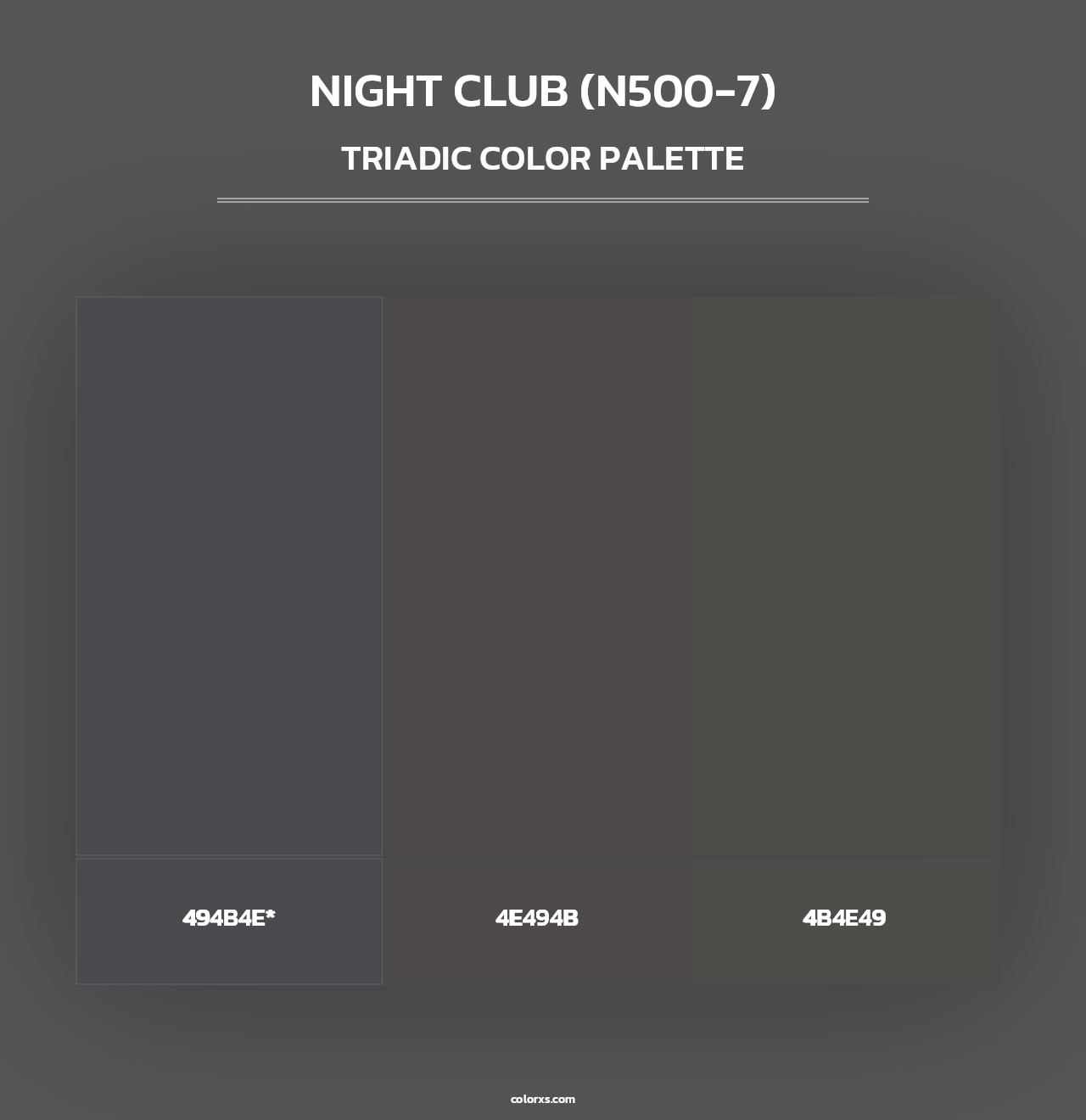 Night Club (N500-7) - Triadic Color Palette