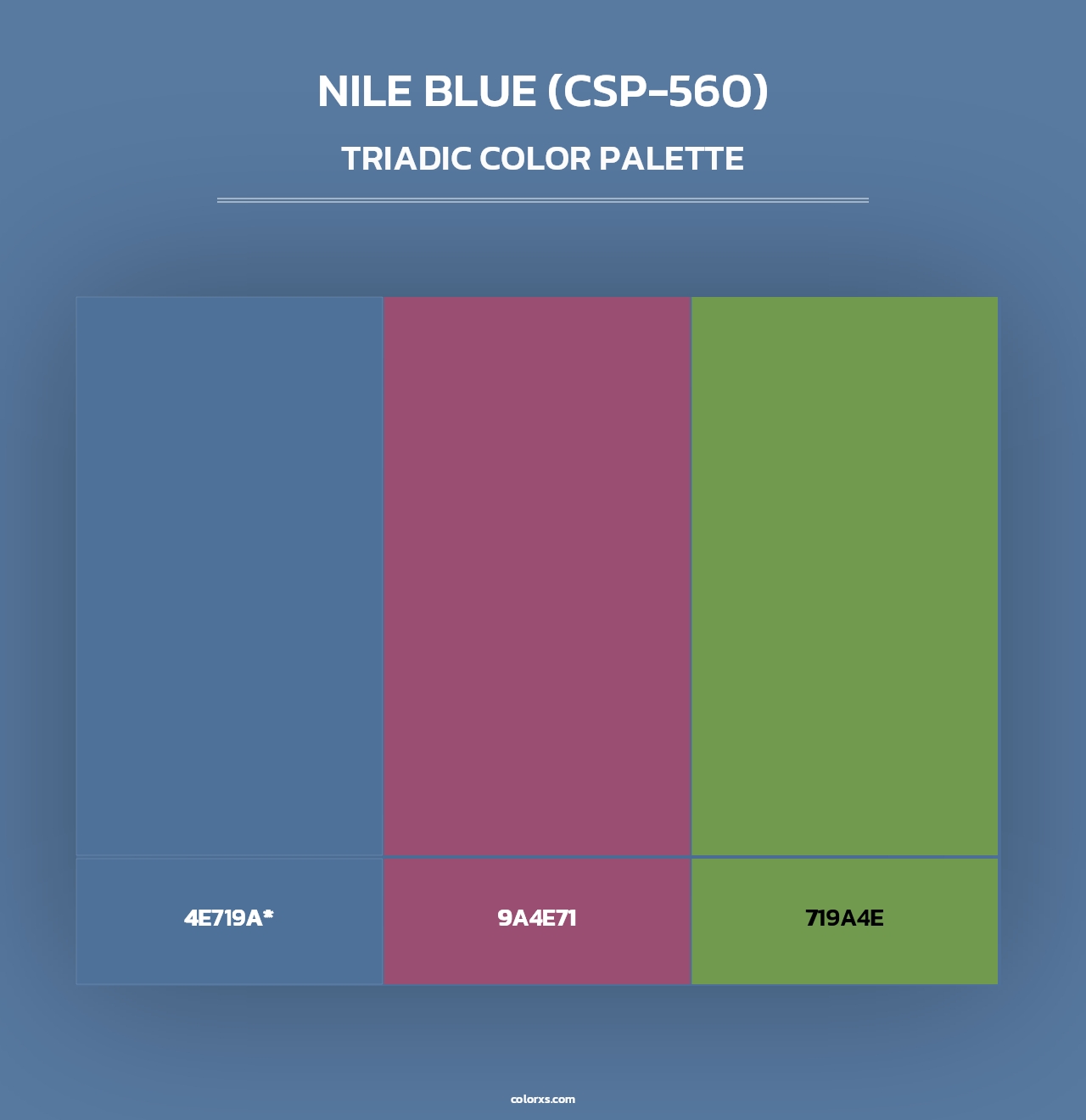 Nile Blue (CSP-560) - Triadic Color Palette
