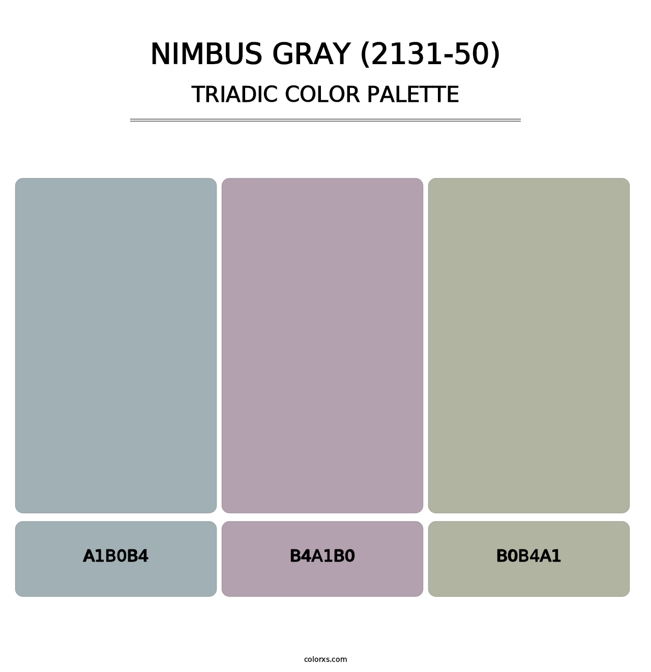 Nimbus Gray (2131-50) - Triadic Color Palette