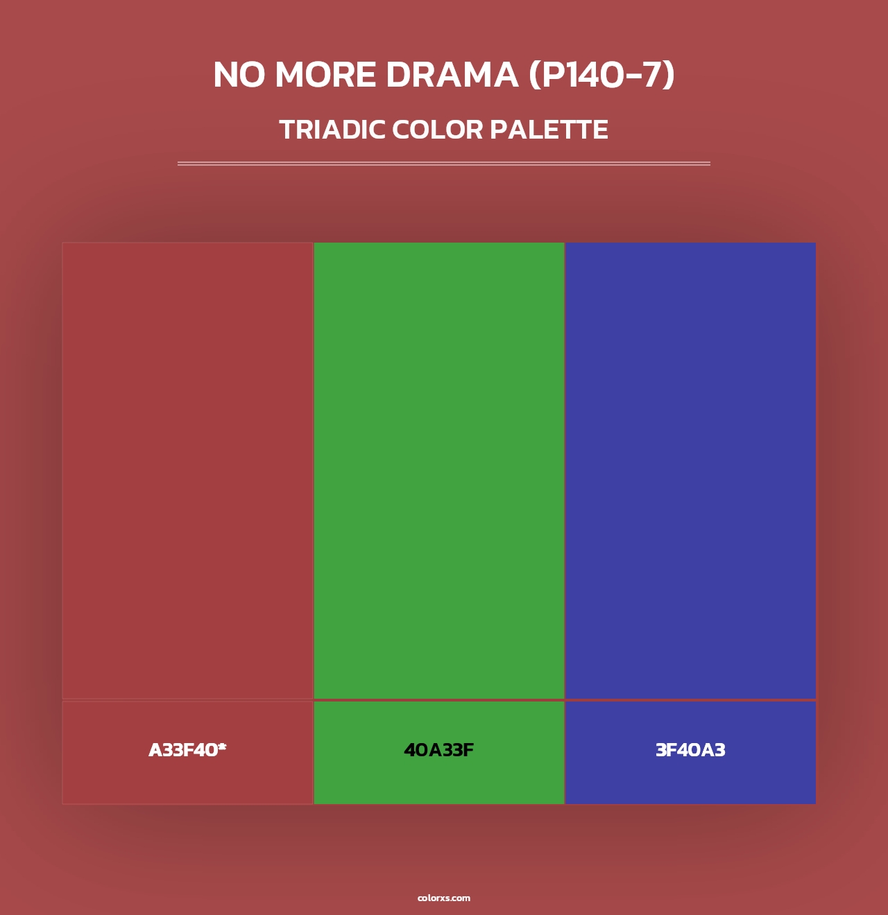 No More Drama (P140-7) - Triadic Color Palette