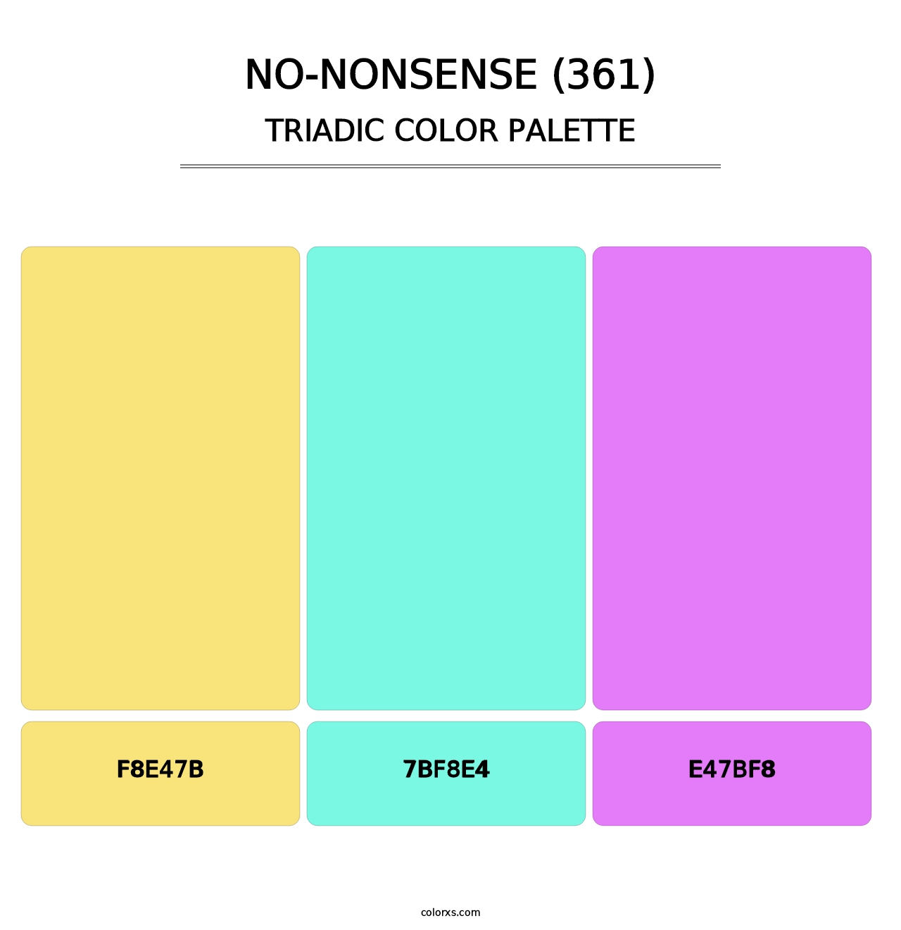 No-Nonsense (361) - Triadic Color Palette