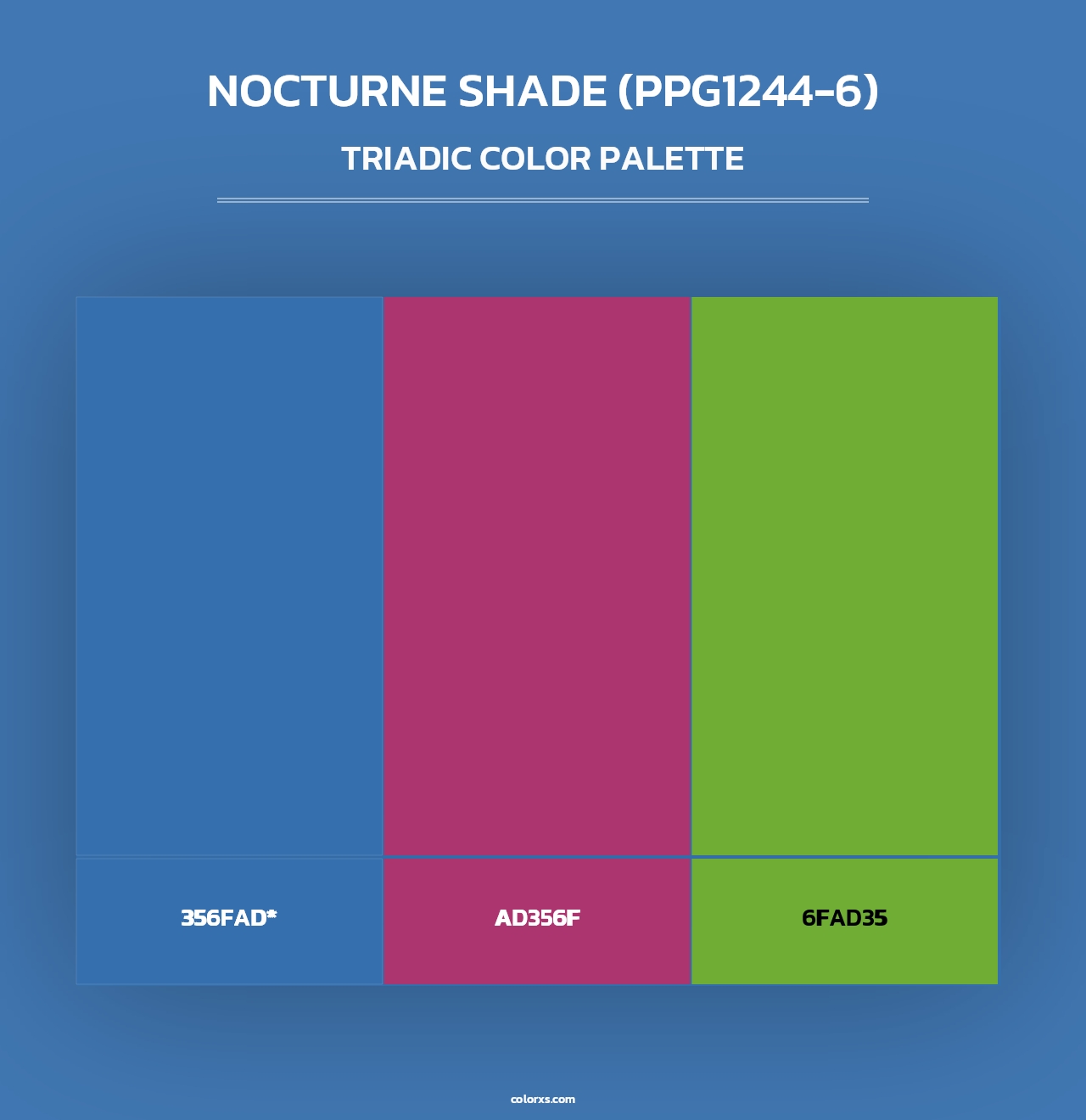 Nocturne Shade (PPG1244-6) - Triadic Color Palette