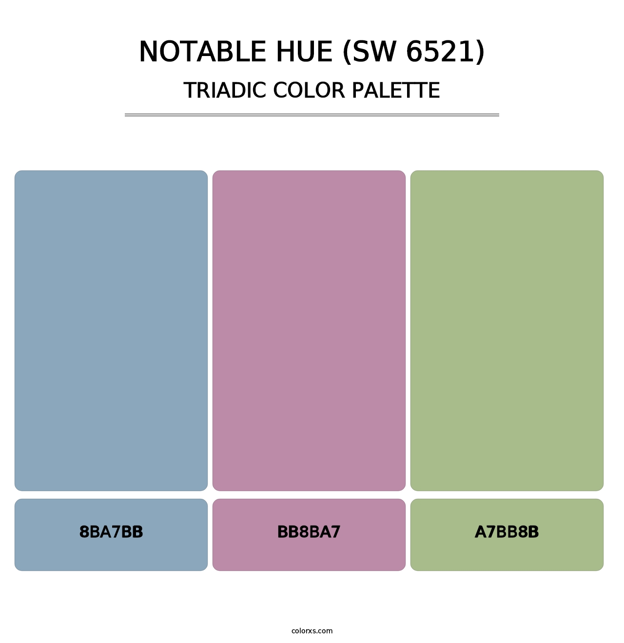 Notable Hue (SW 6521) - Triadic Color Palette