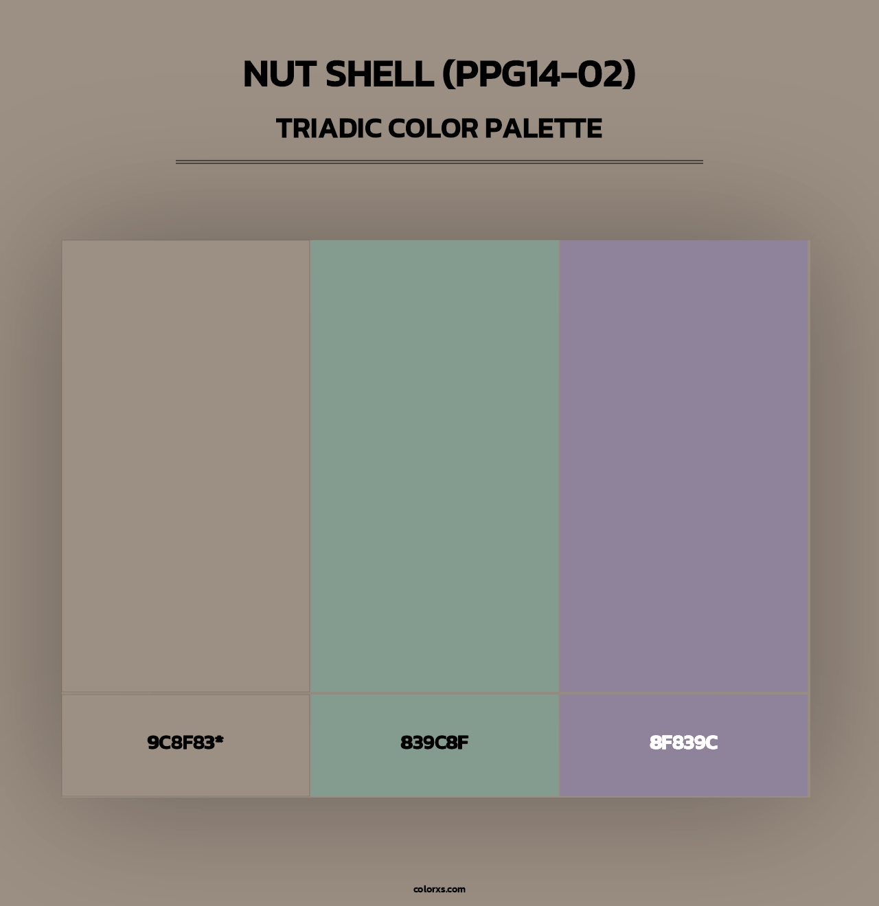 Nut Shell (PPG14-02) - Triadic Color Palette
