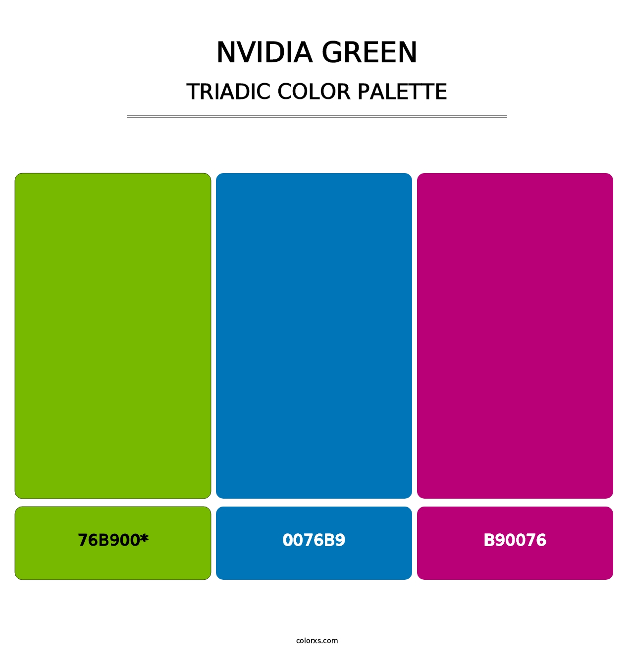 Nvidia Green - Triadic Color Palette