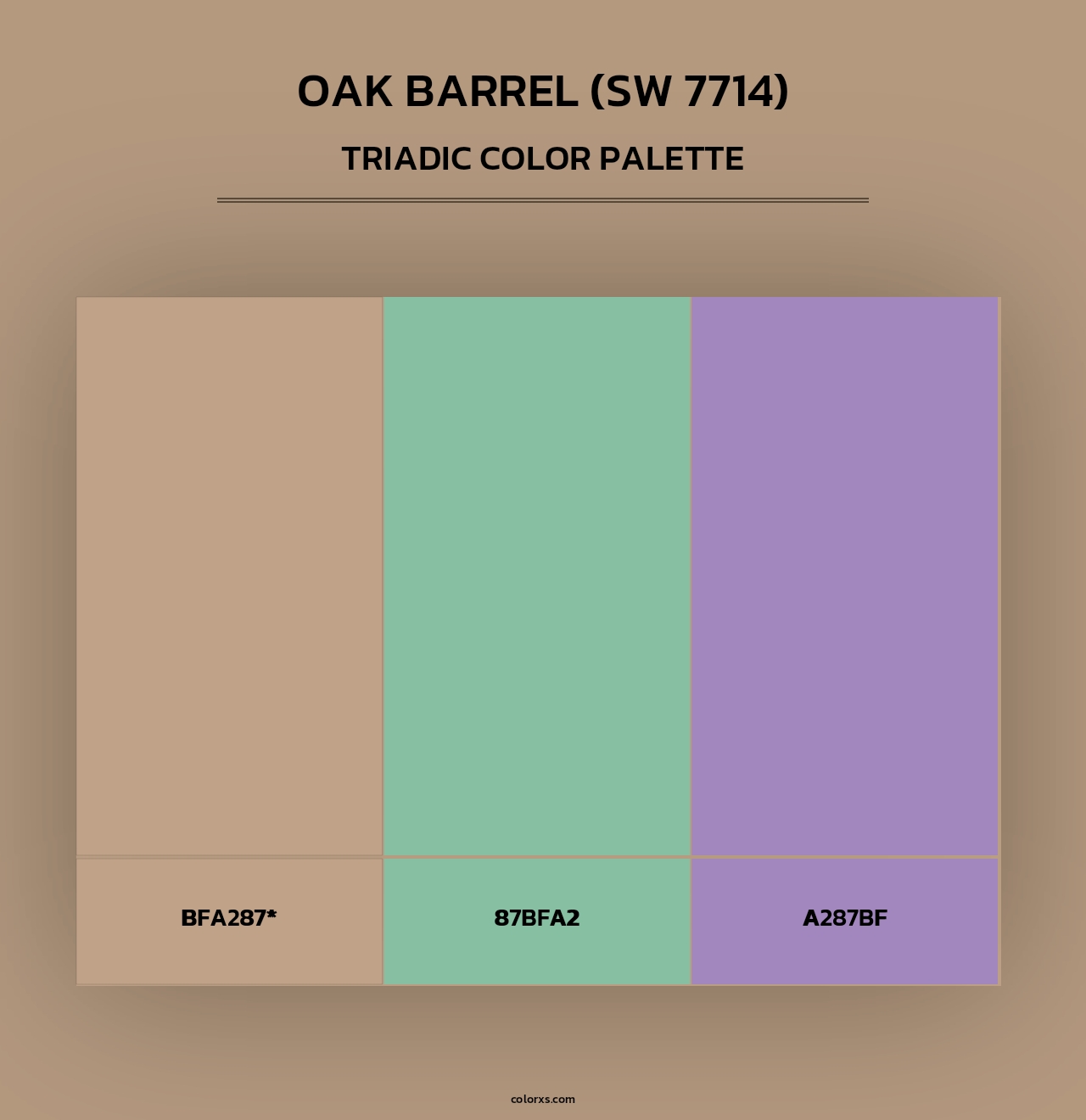 Oak Barrel (SW 7714) - Triadic Color Palette