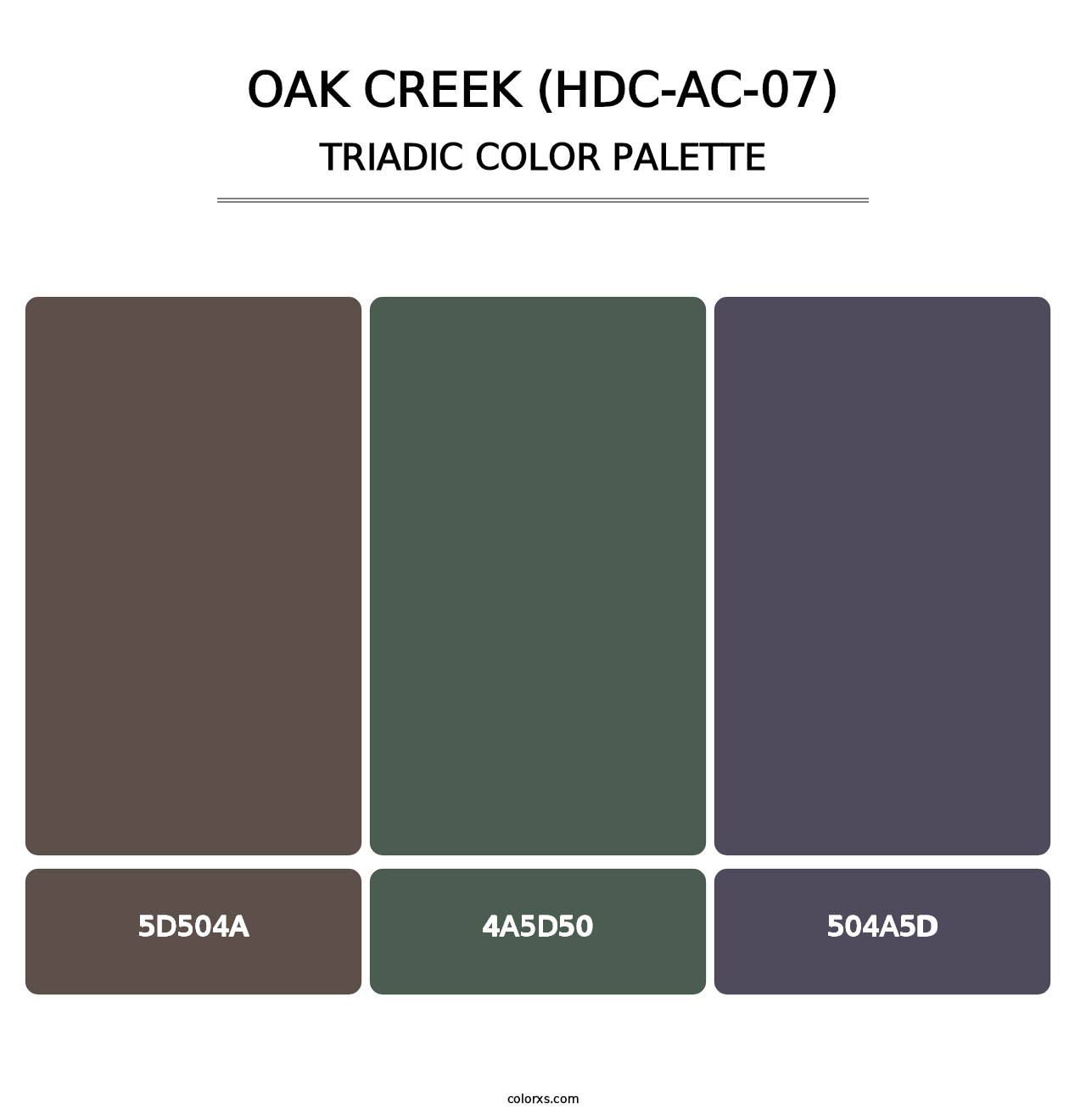 Oak Creek (HDC-AC-07) - Triadic Color Palette