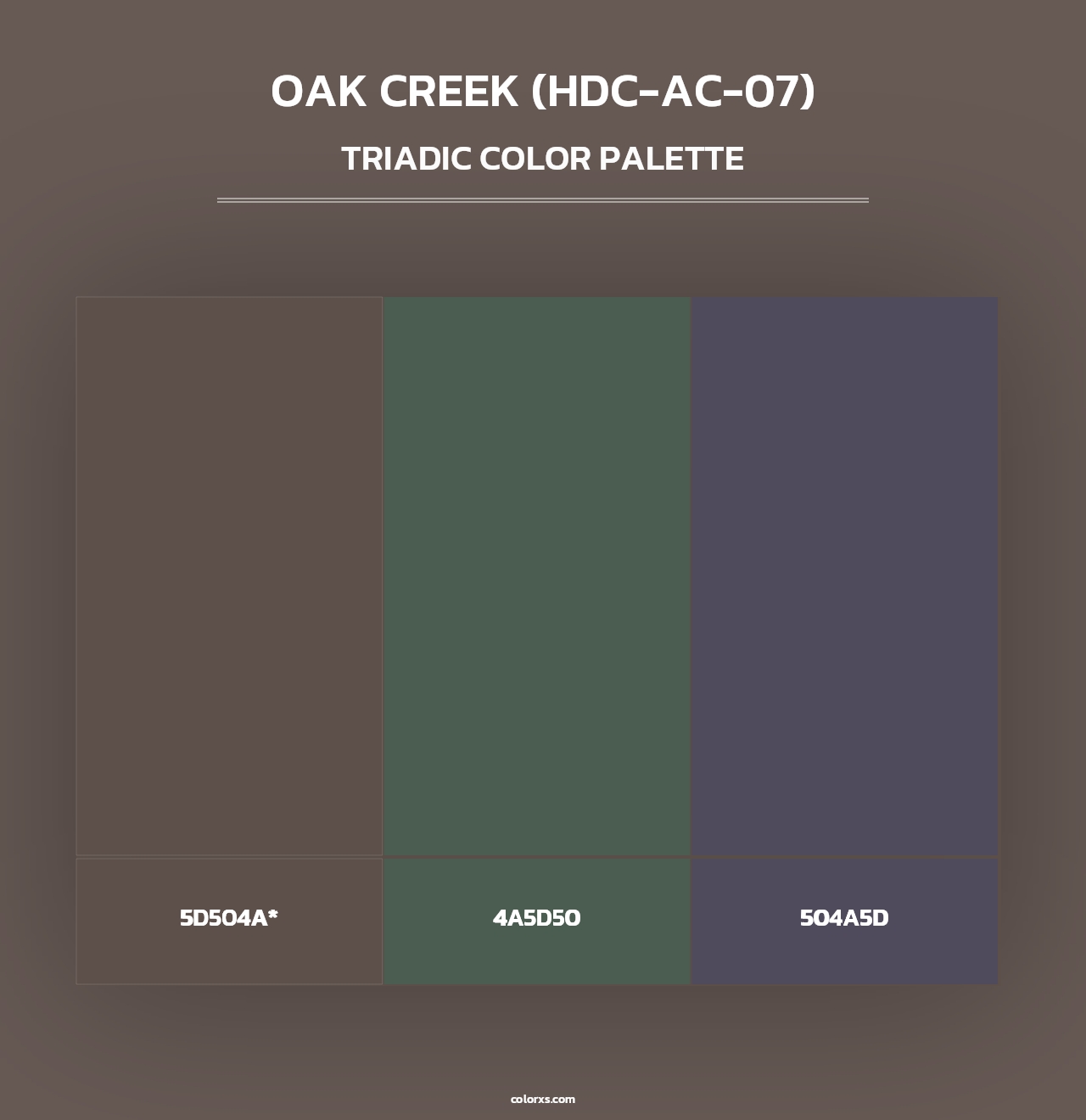 Oak Creek (HDC-AC-07) - Triadic Color Palette