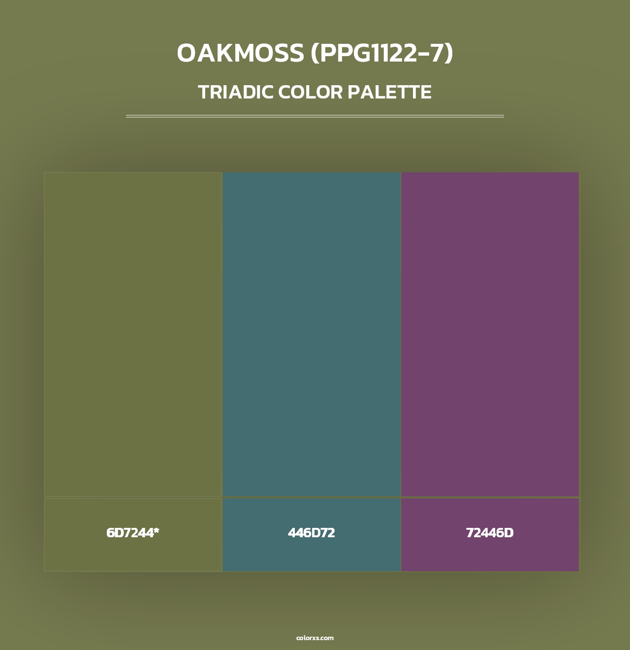 Oakmoss (PPG1122-7) - Triadic Color Palette