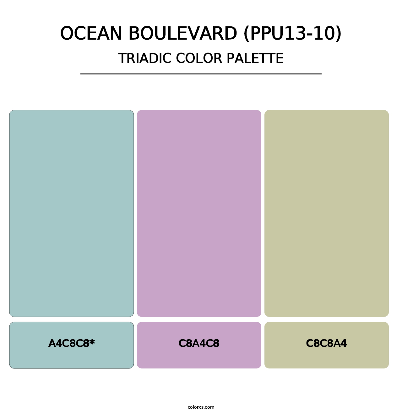 Ocean Boulevard (PPU13-10) - Triadic Color Palette