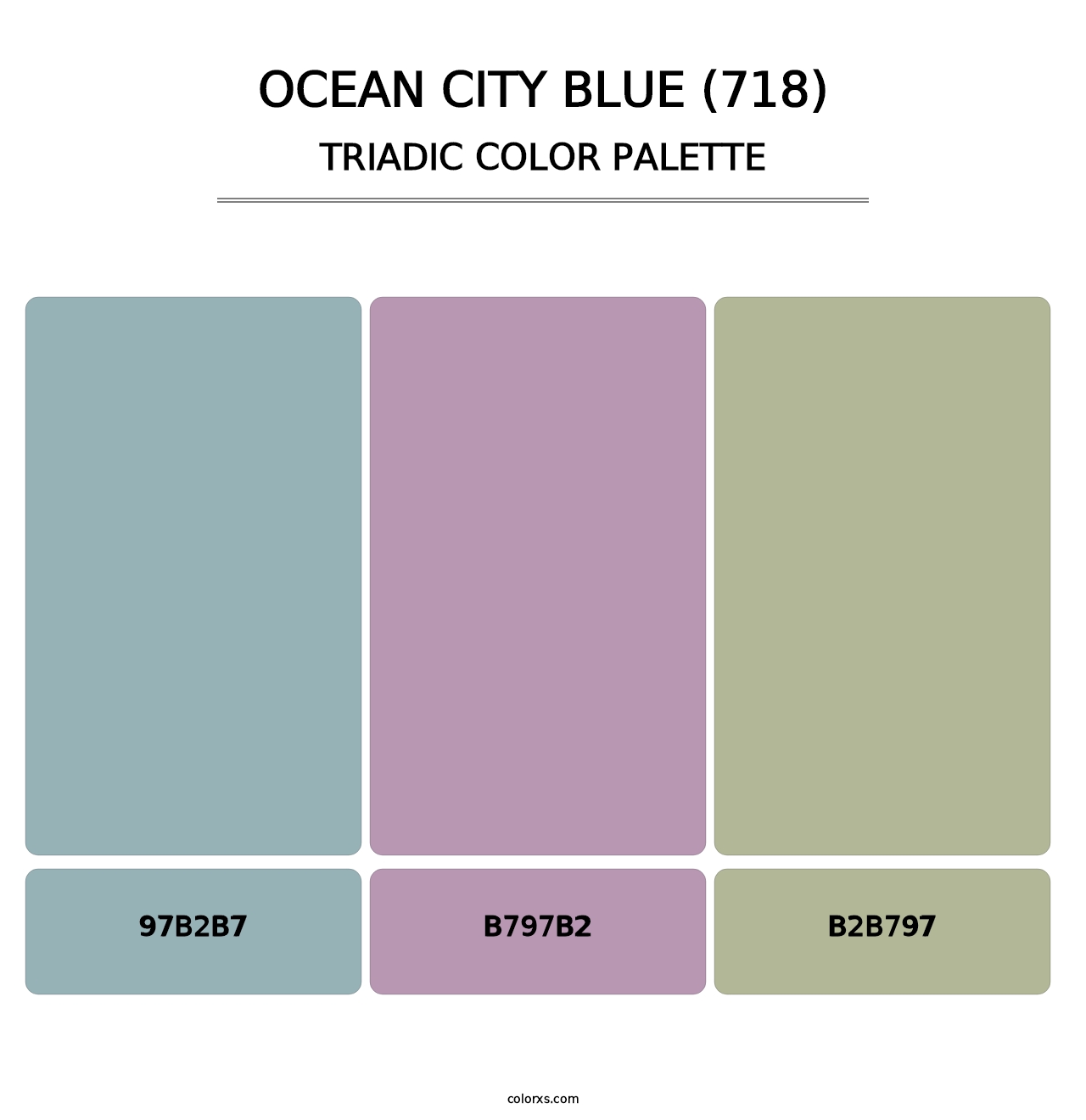 Ocean City Blue (718) - Triadic Color Palette