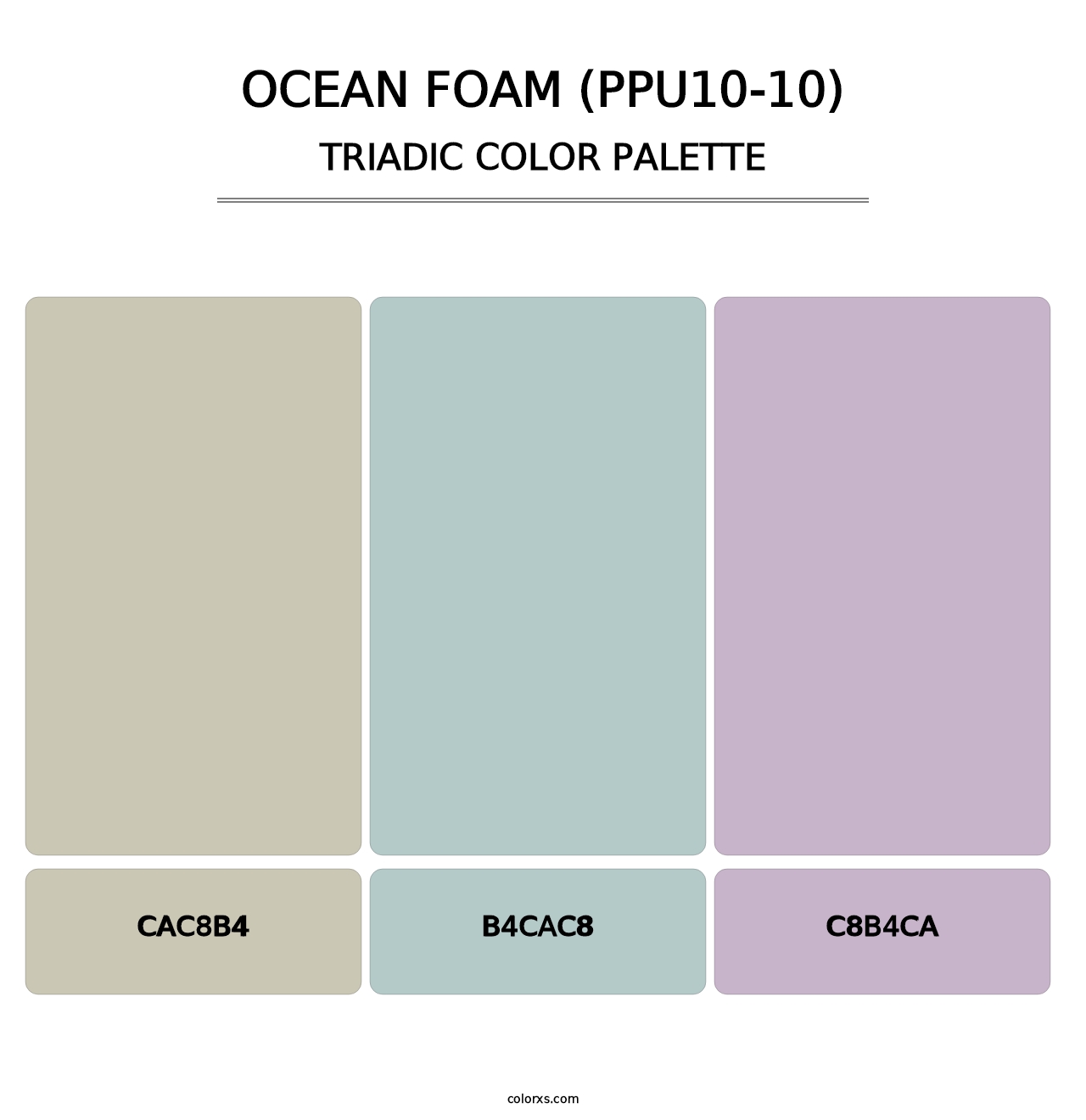 Ocean Foam (PPU10-10) - Triadic Color Palette