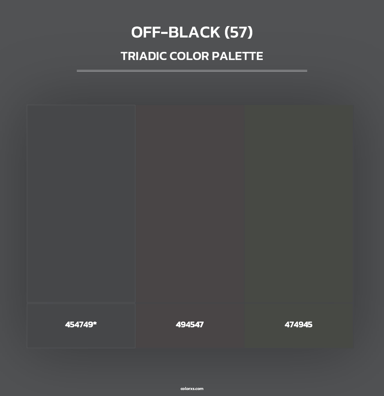 Off-Black (57) - Triadic Color Palette
