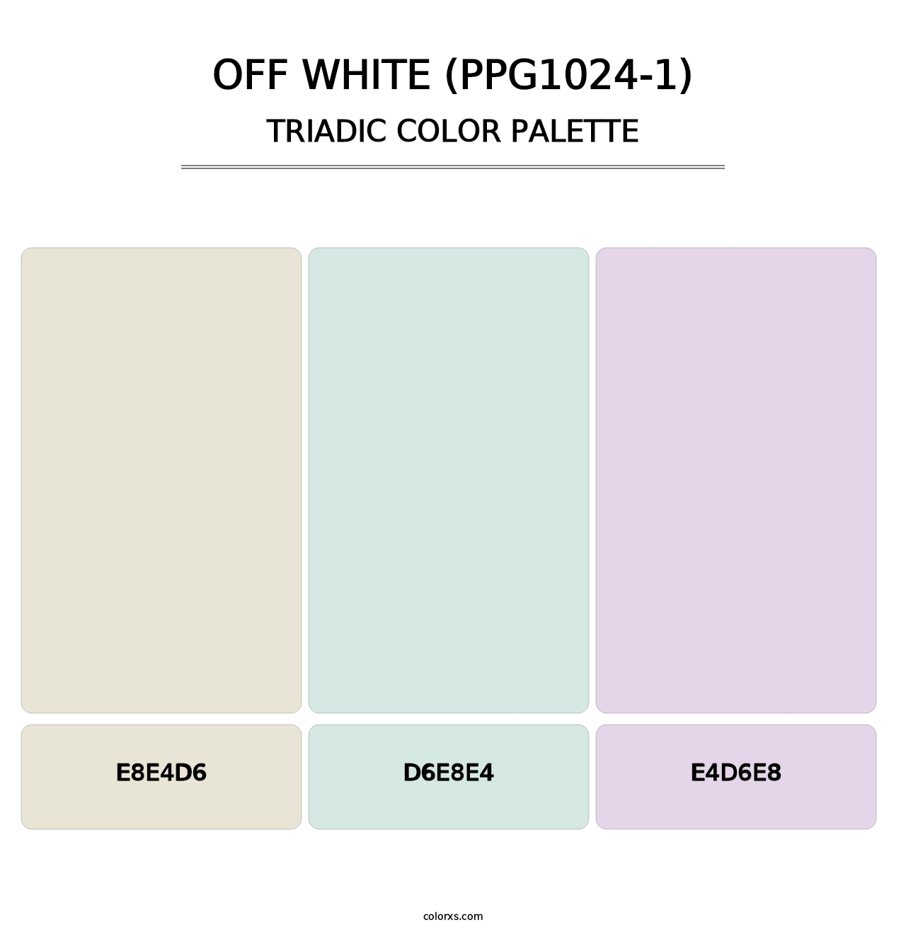 Off White (PPG1024-1) - Triadic Color Palette