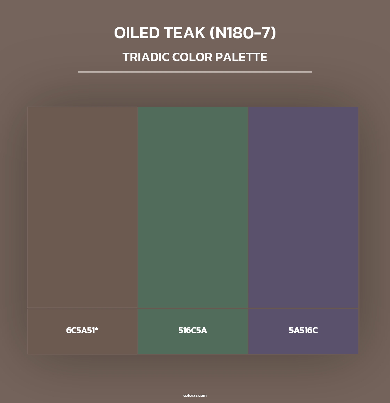 Oiled Teak (N180-7) - Triadic Color Palette