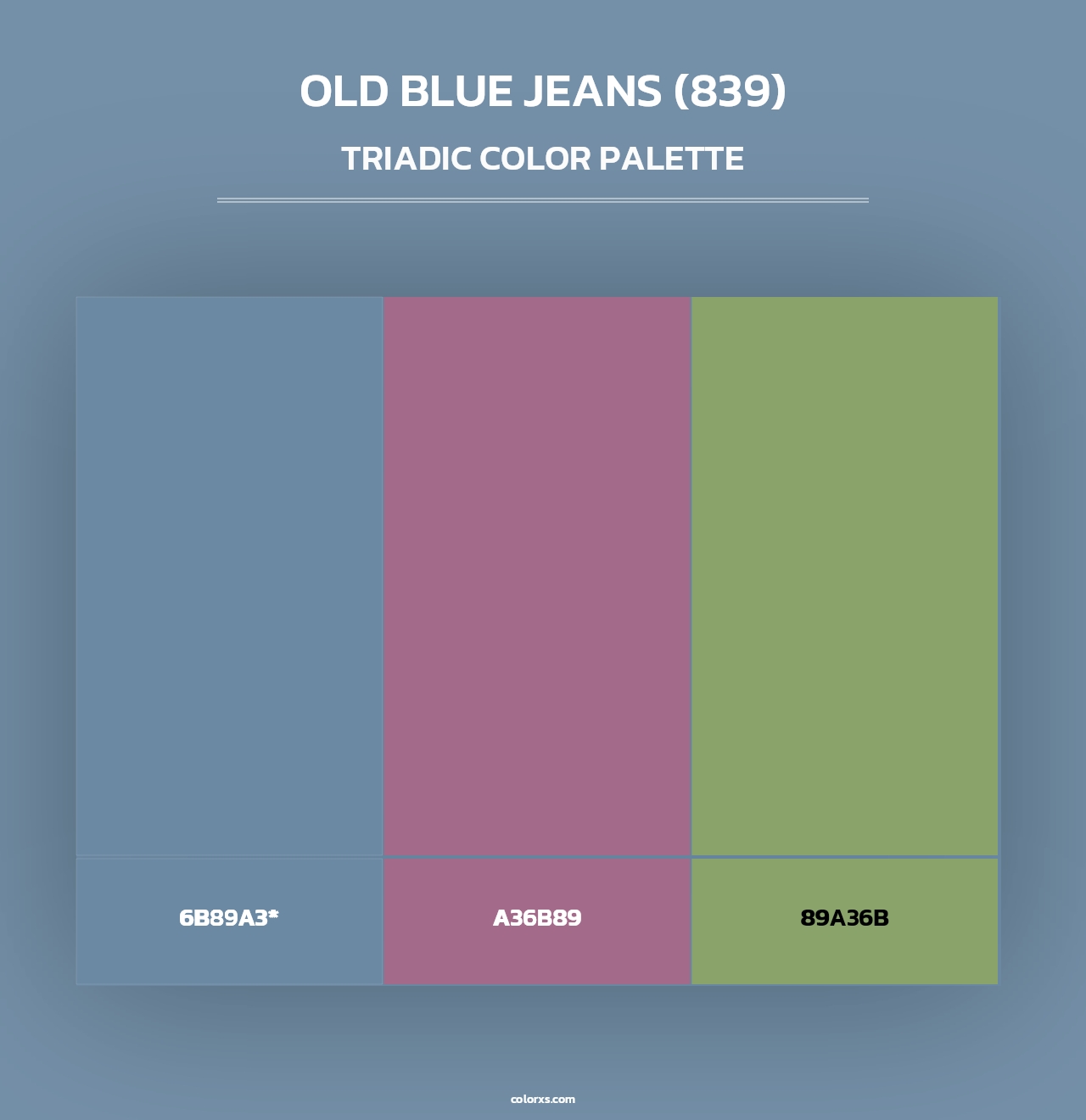 Old Blue Jeans (839) - Triadic Color Palette