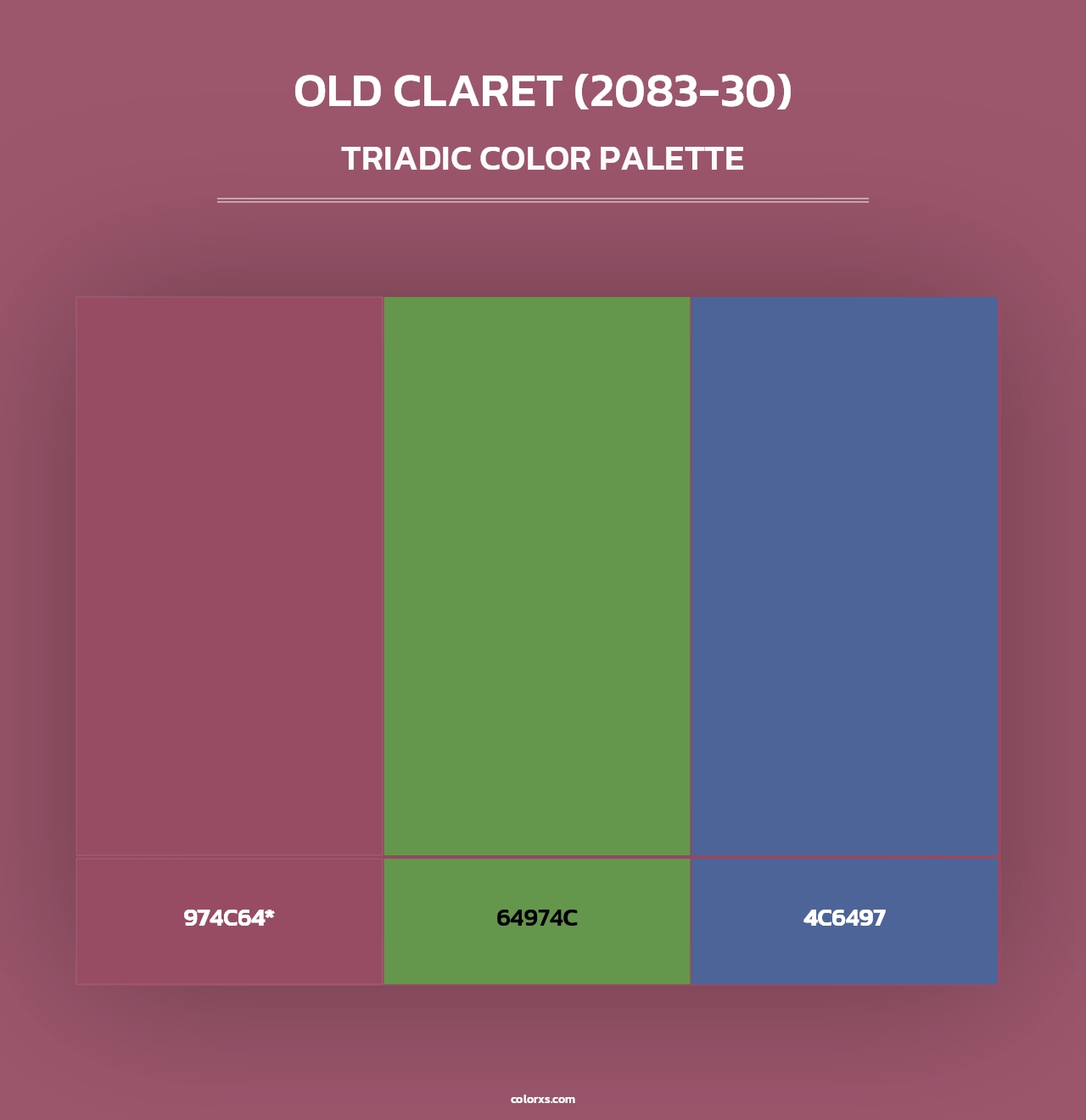 Old Claret (2083-30) - Triadic Color Palette
