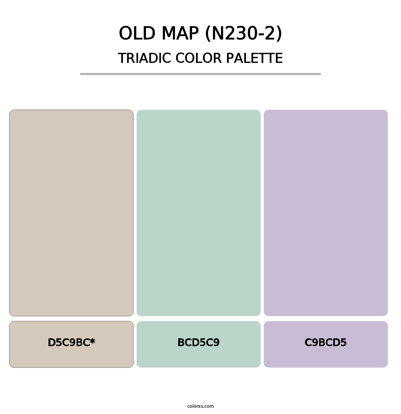 Old Map (N230-2) - Triadic Color Palette