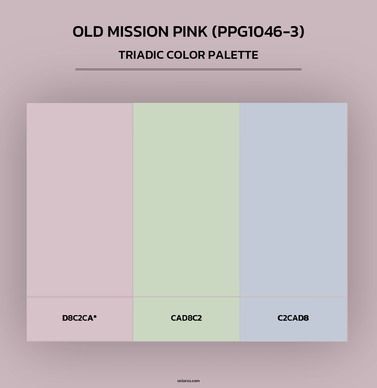 Old Mission Pink (PPG1046-3) - Triadic Color Palette