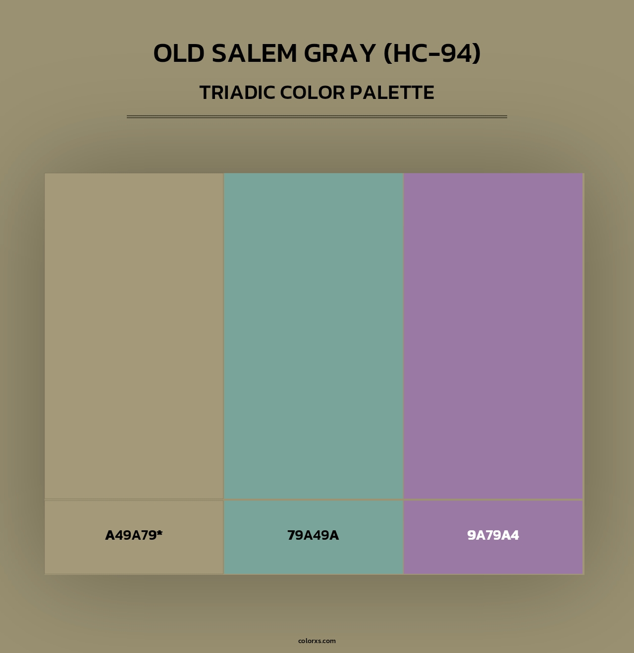 Old Salem Gray (HC-94) - Triadic Color Palette