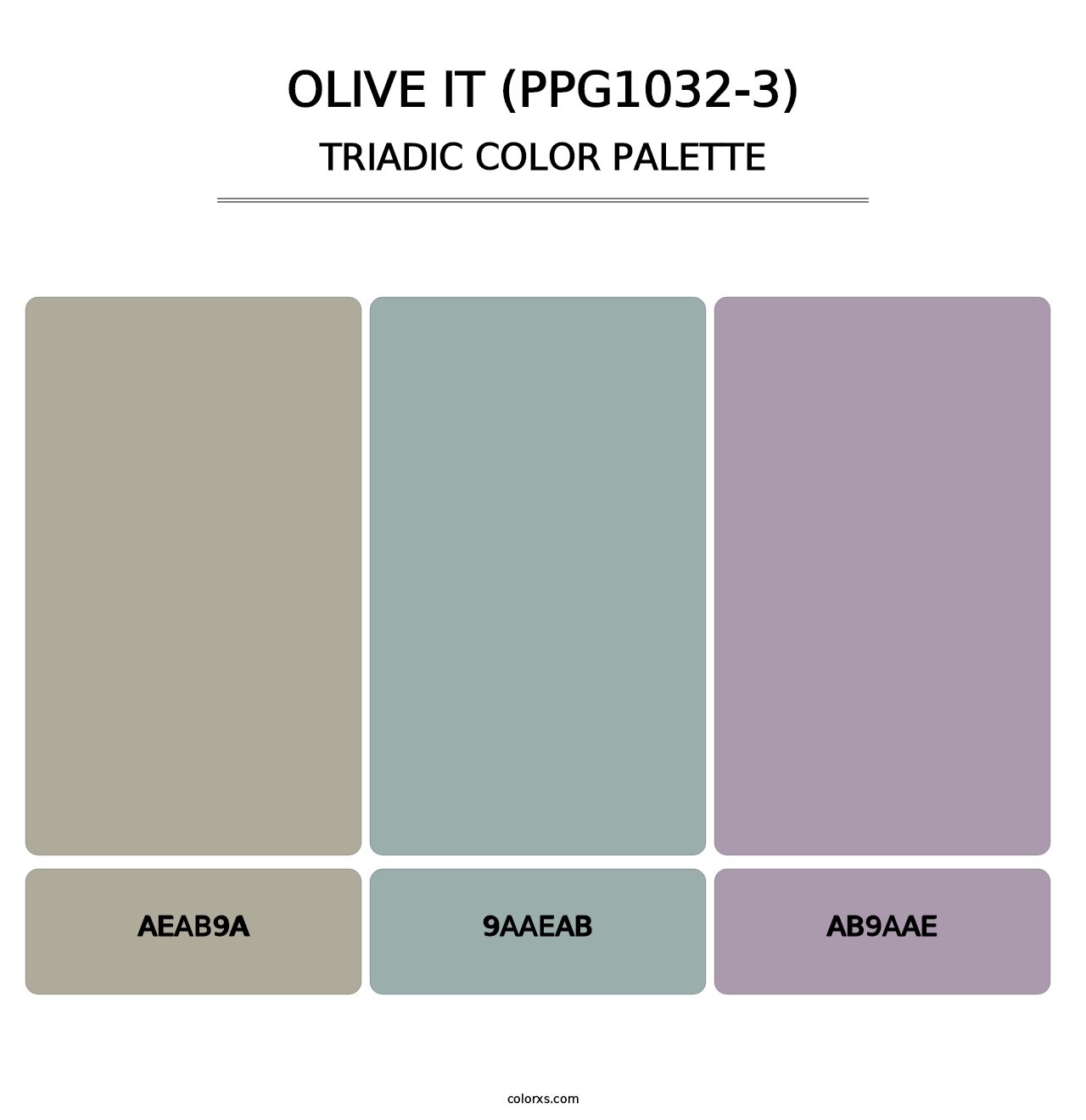 Olive It (PPG1032-3) - Triadic Color Palette