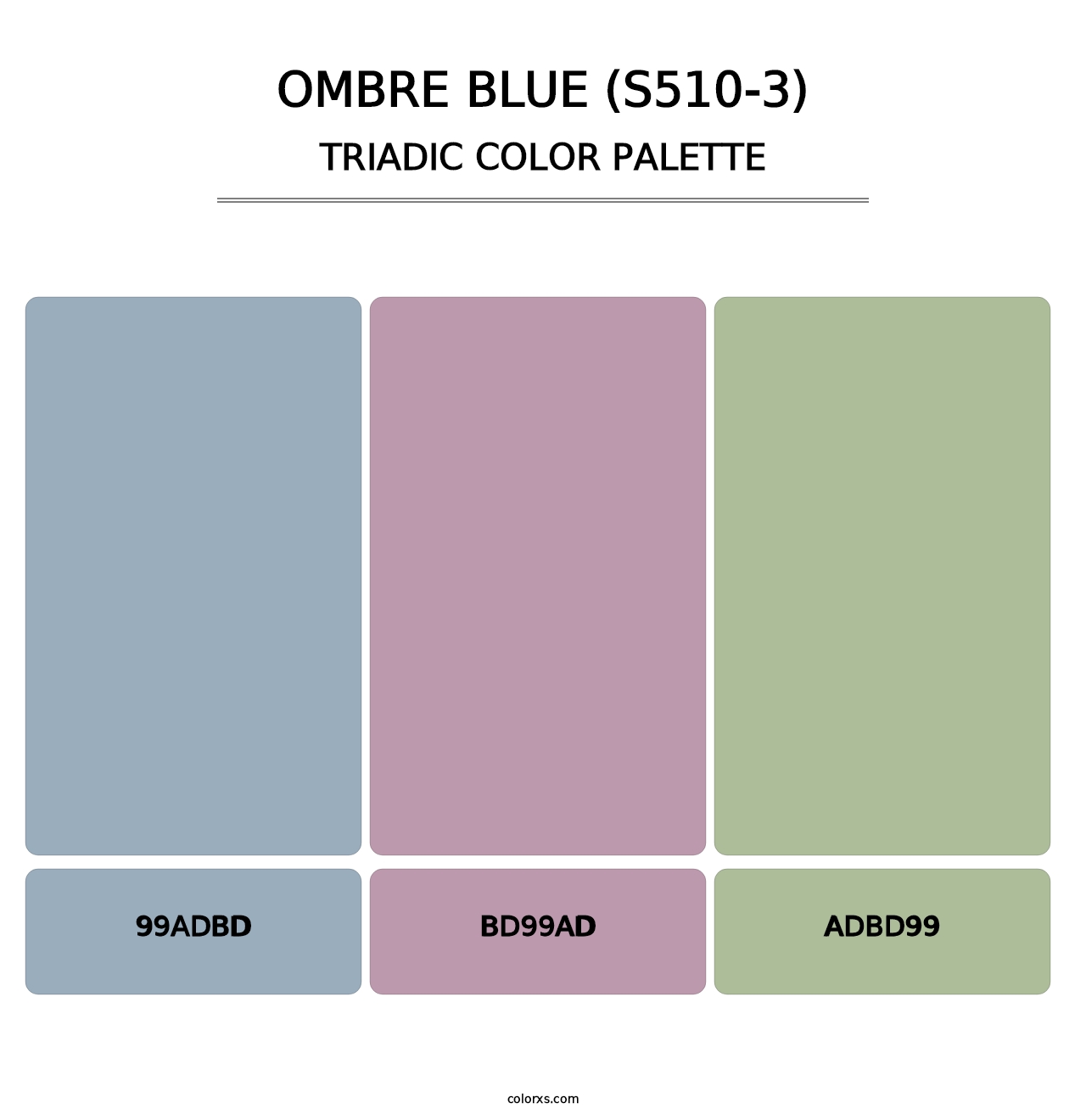 Ombre Blue (S510-3) - Triadic Color Palette