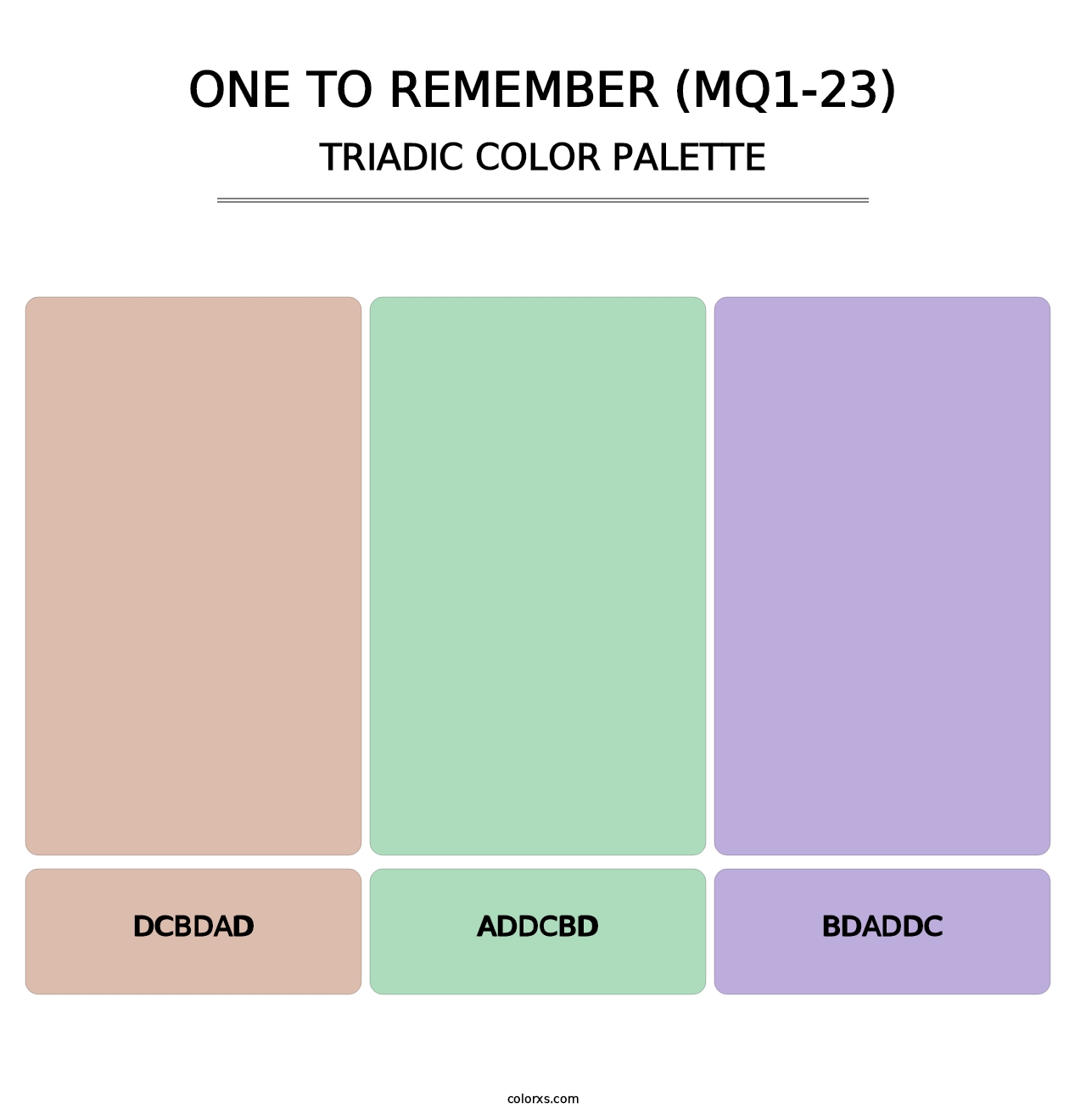 One To Remember (MQ1-23) - Triadic Color Palette