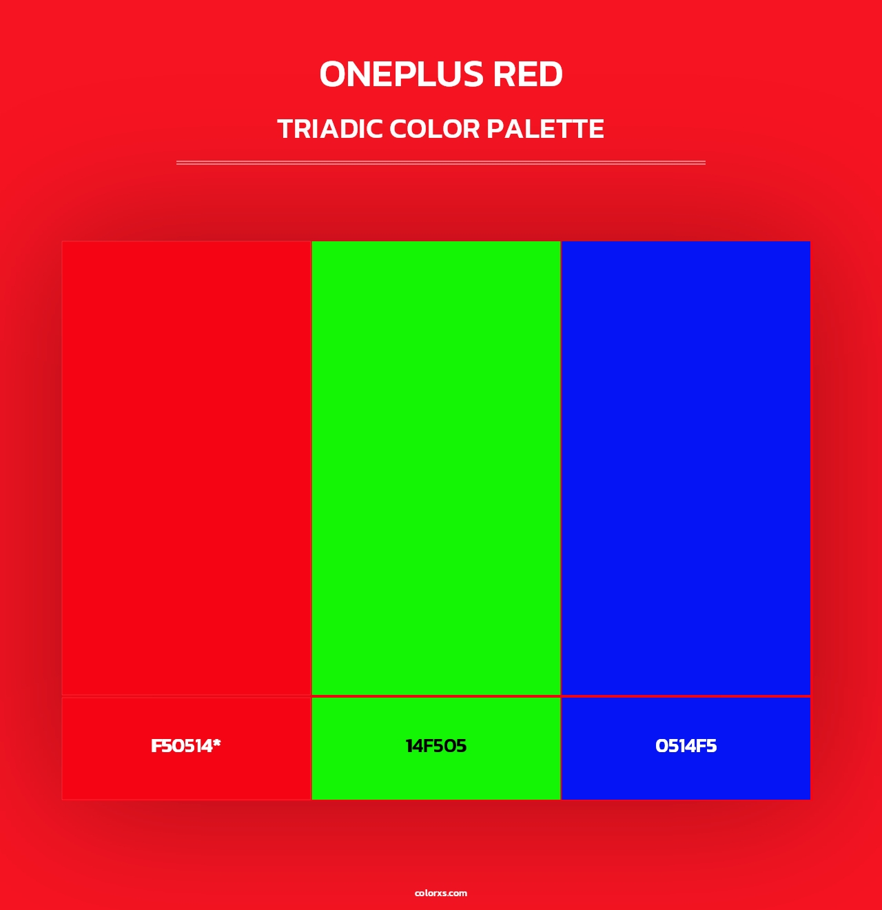 OnePlus Red - Triadic Color Palette