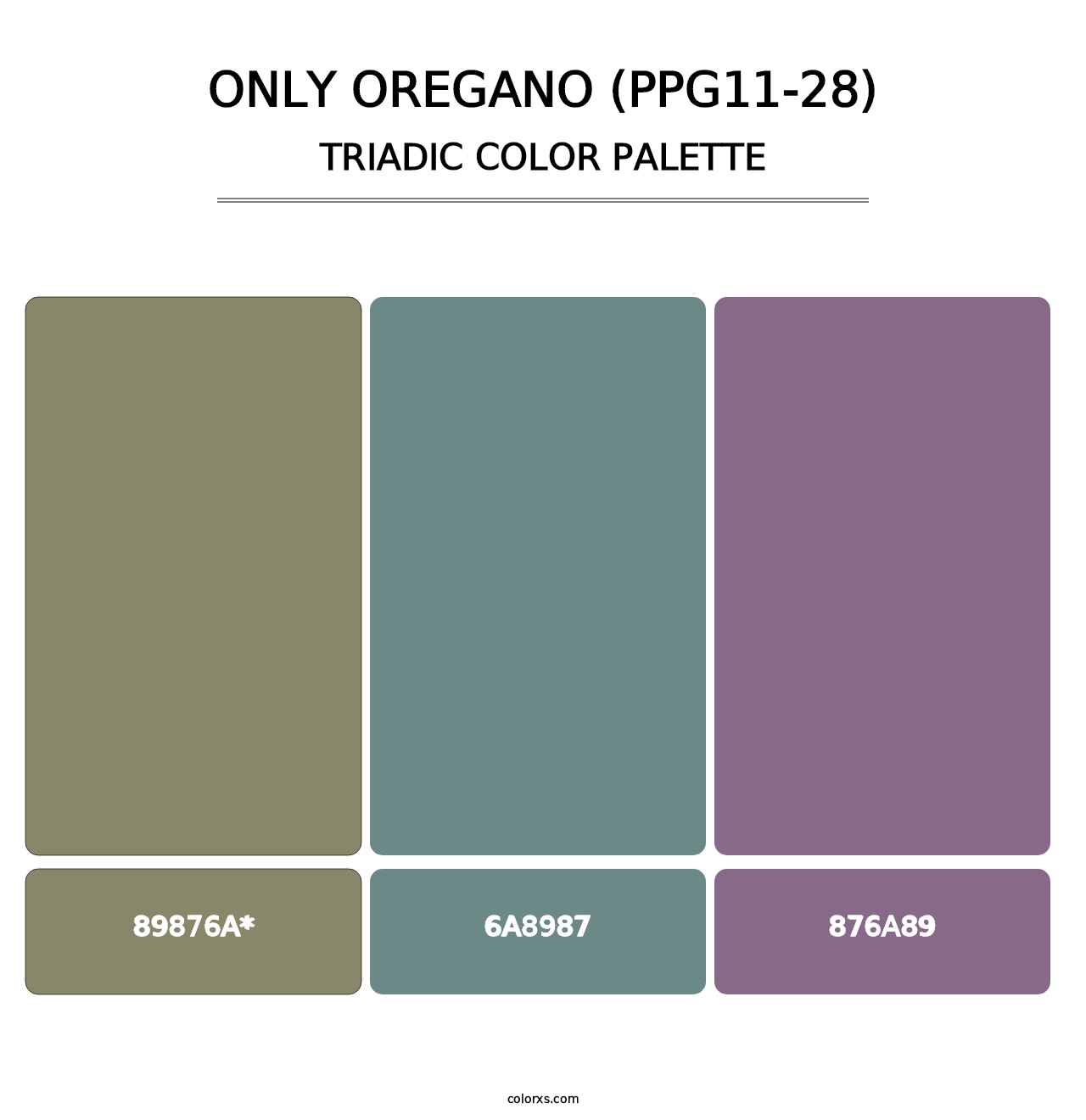 Only Oregano (PPG11-28) - Triadic Color Palette