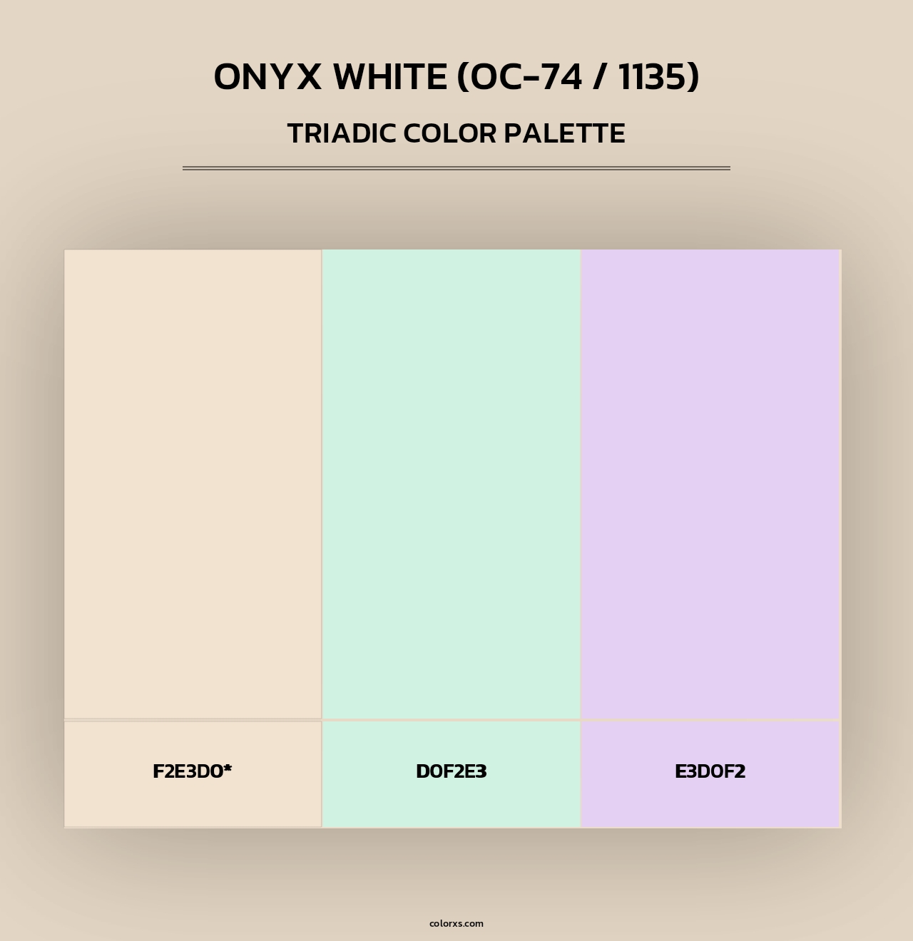 Onyx White (OC-74 / 1135) - Triadic Color Palette