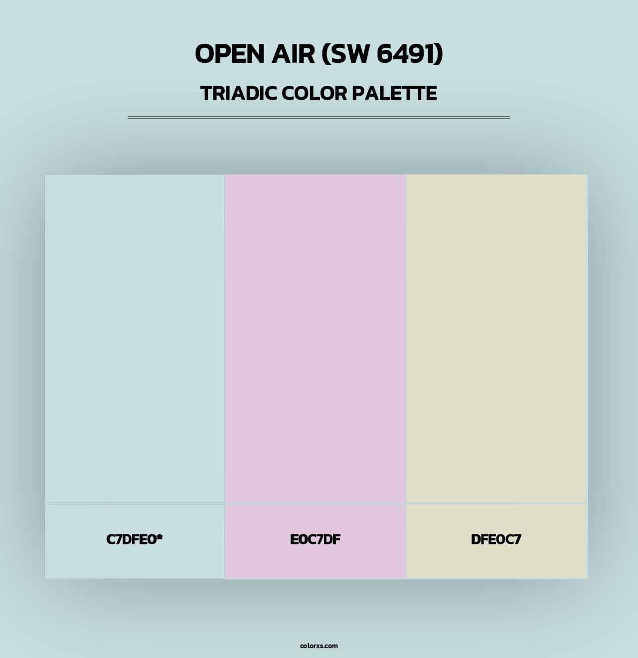 Open Air (SW 6491) - Triadic Color Palette