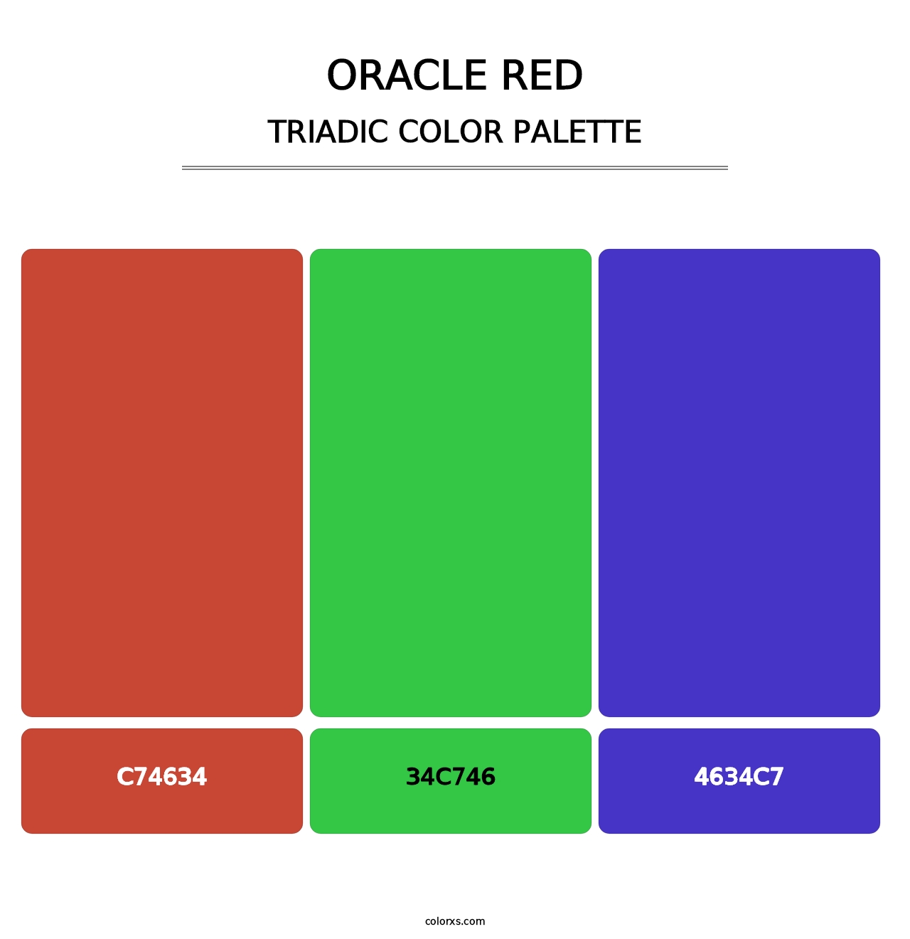 Oracle Red - Triadic Color Palette