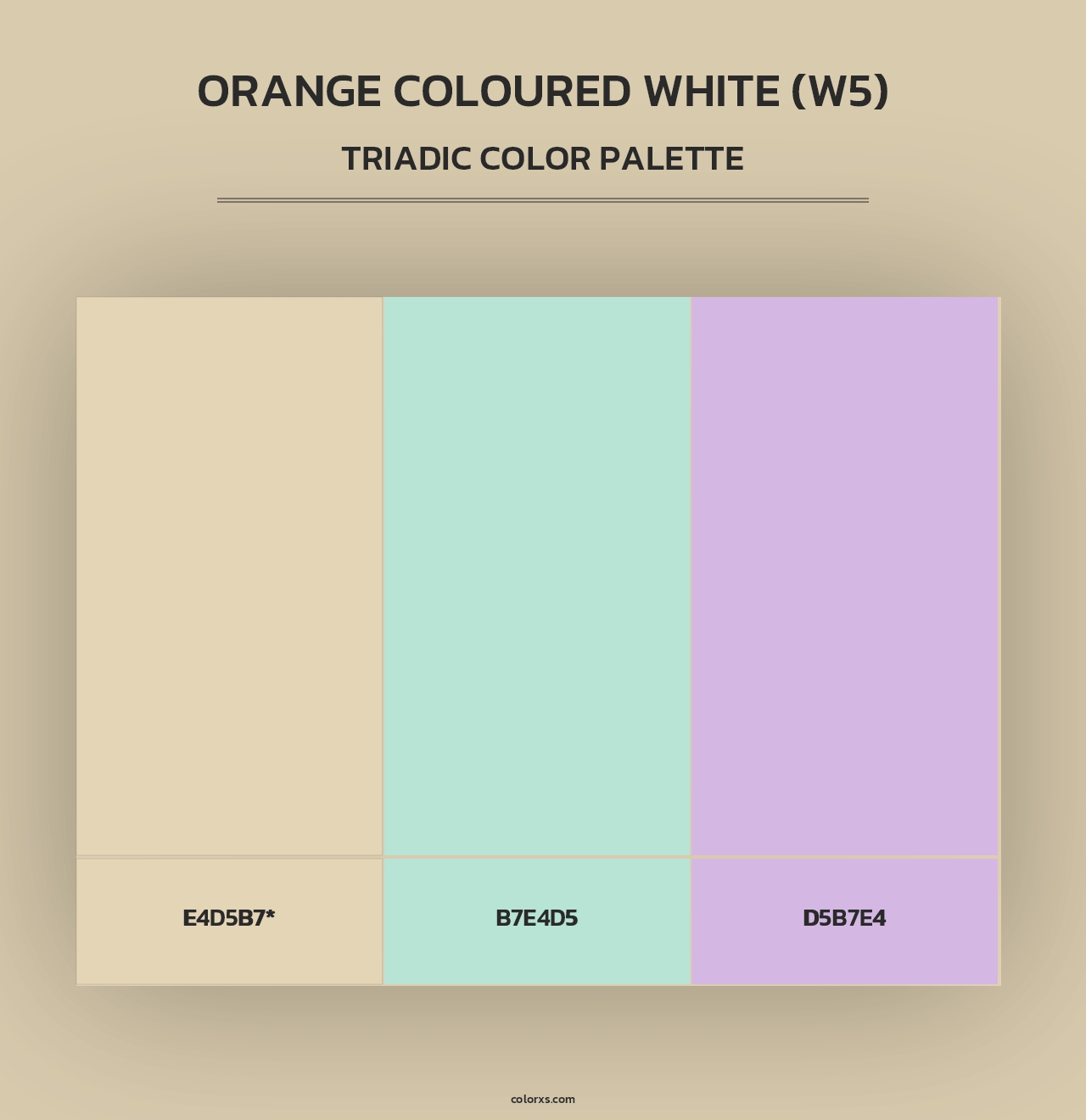 Orange Coloured White (W5) - Triadic Color Palette