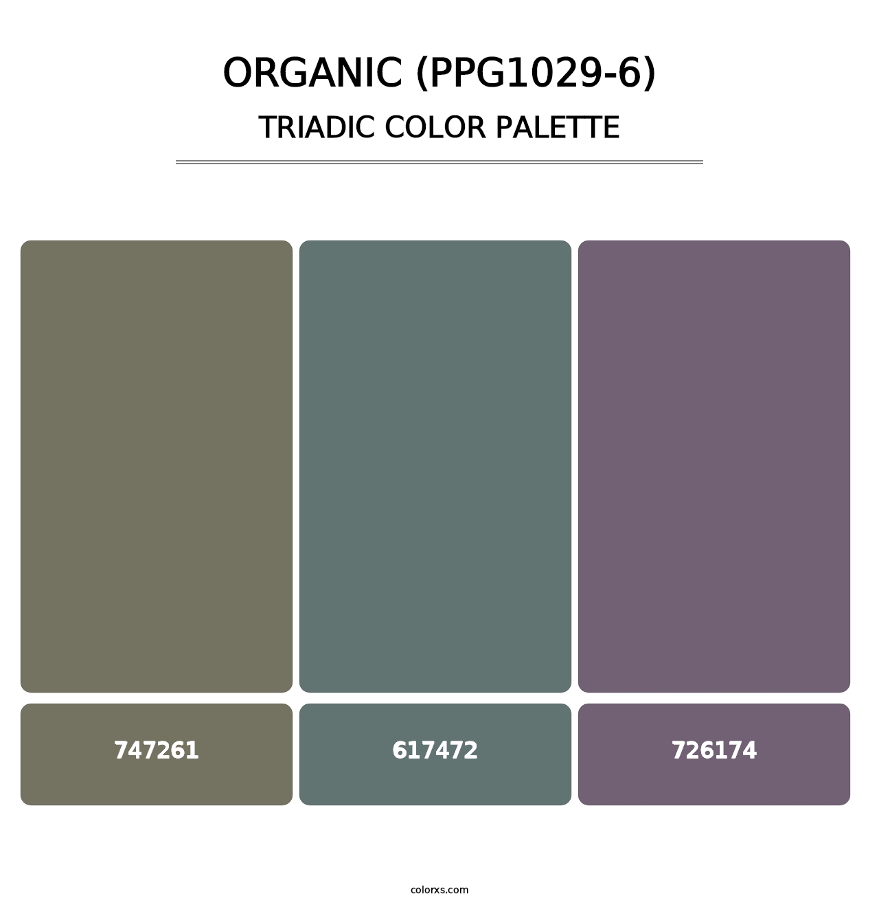 Organic (PPG1029-6) - Triadic Color Palette