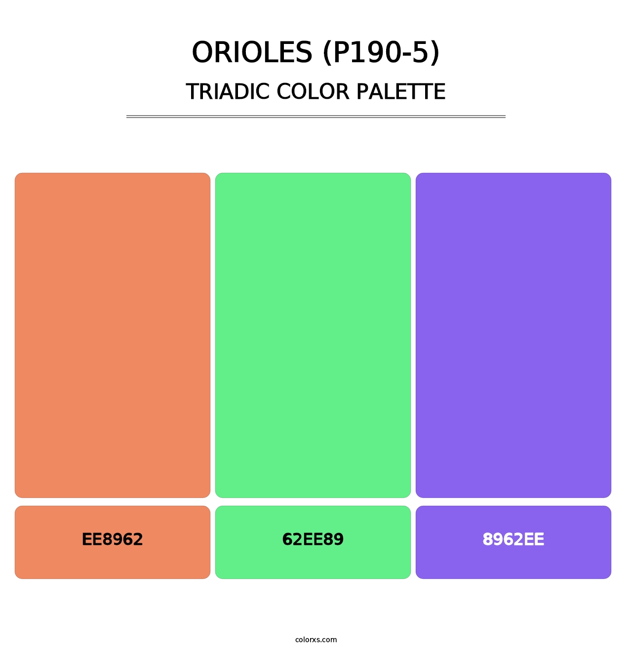 Orioles (P190-5) - Triadic Color Palette