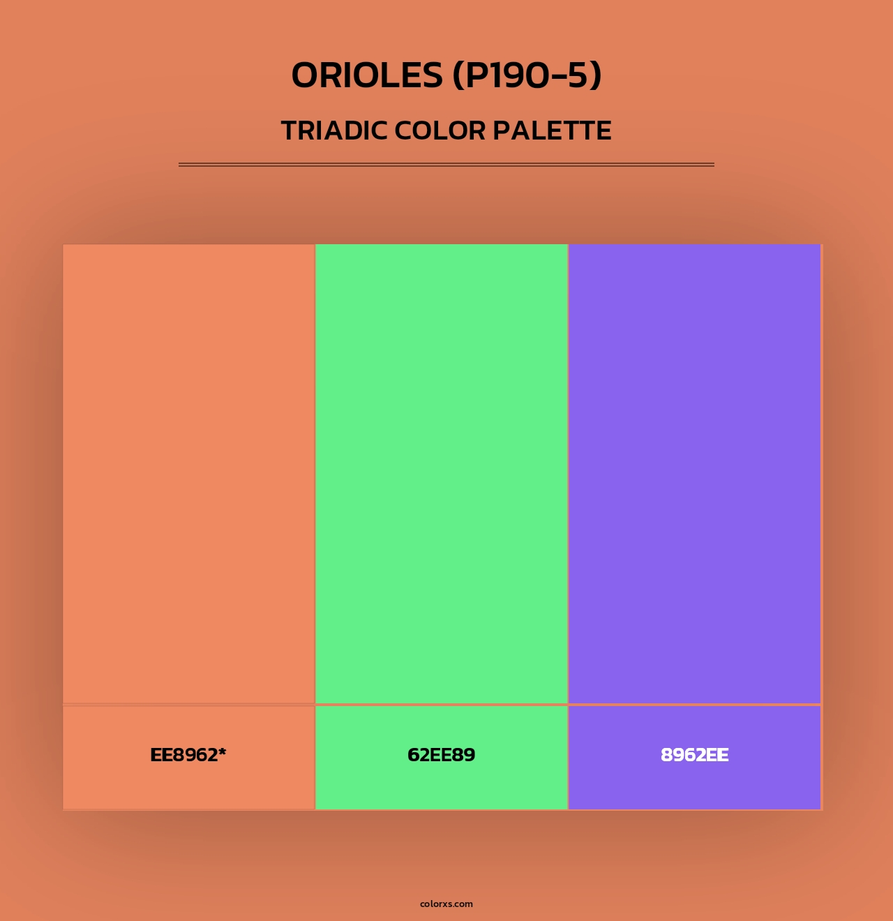 Orioles (P190-5) - Triadic Color Palette